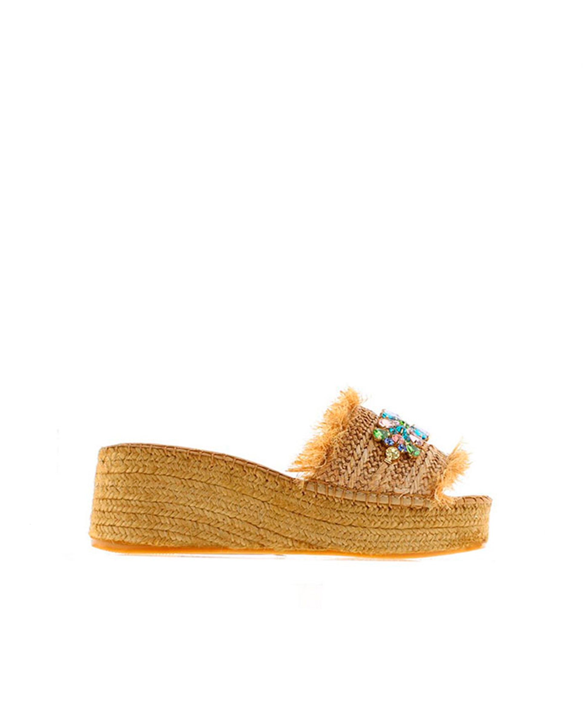 ZUECO EN RAFIA CRISTAL CAMEL VINCI
