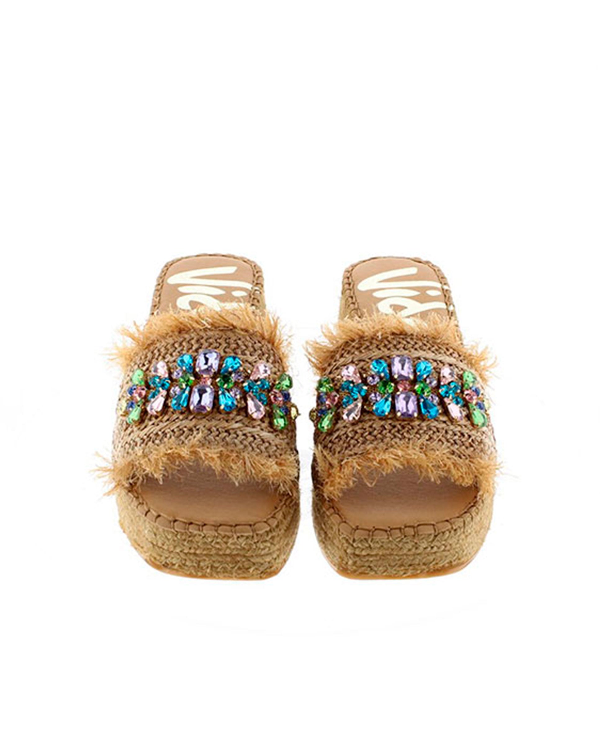 ZUECO EN RAFIA CRISTAL CAMEL VINCI