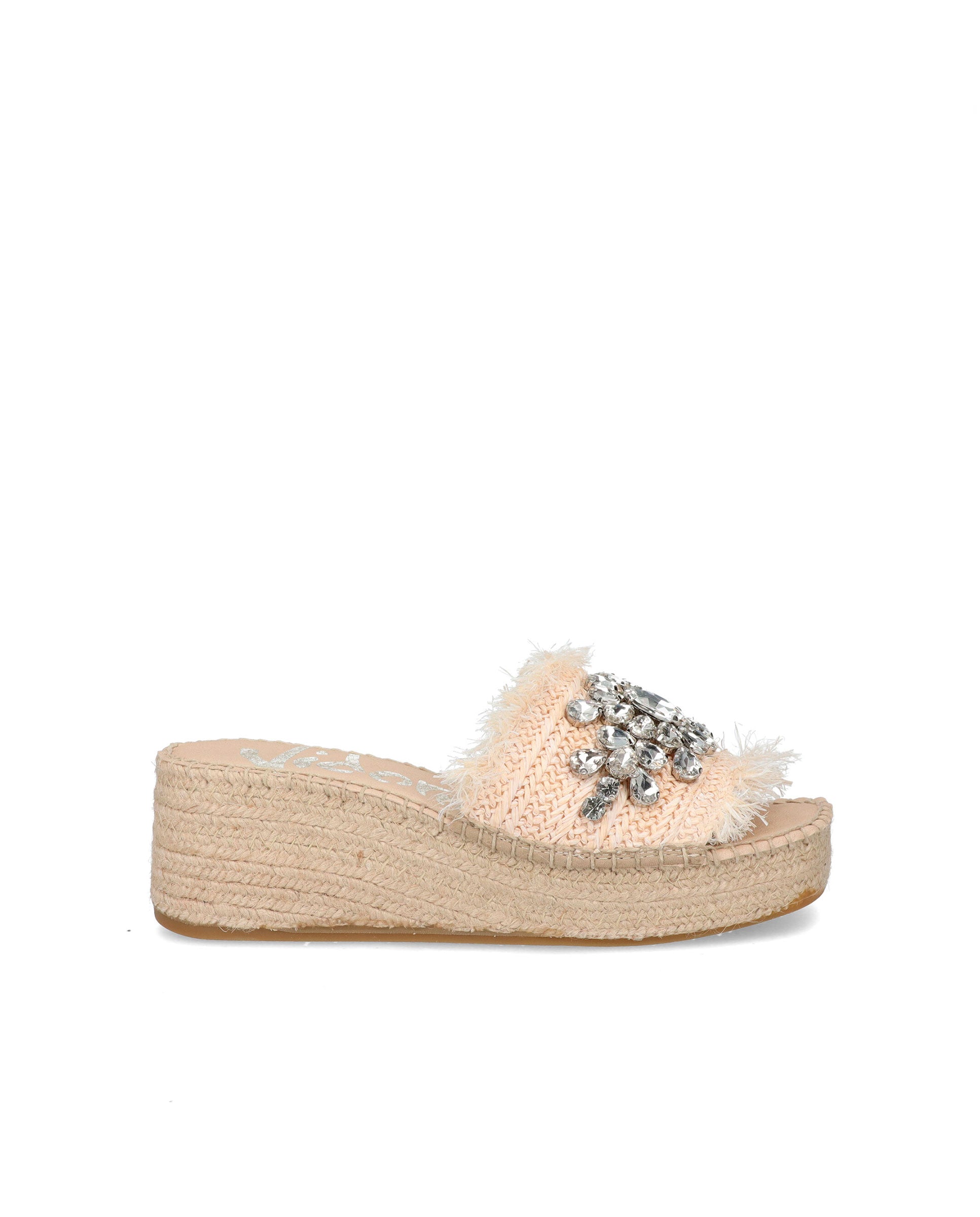 ZUECO EN RAFIA CRISTAL NATURAL VINCI