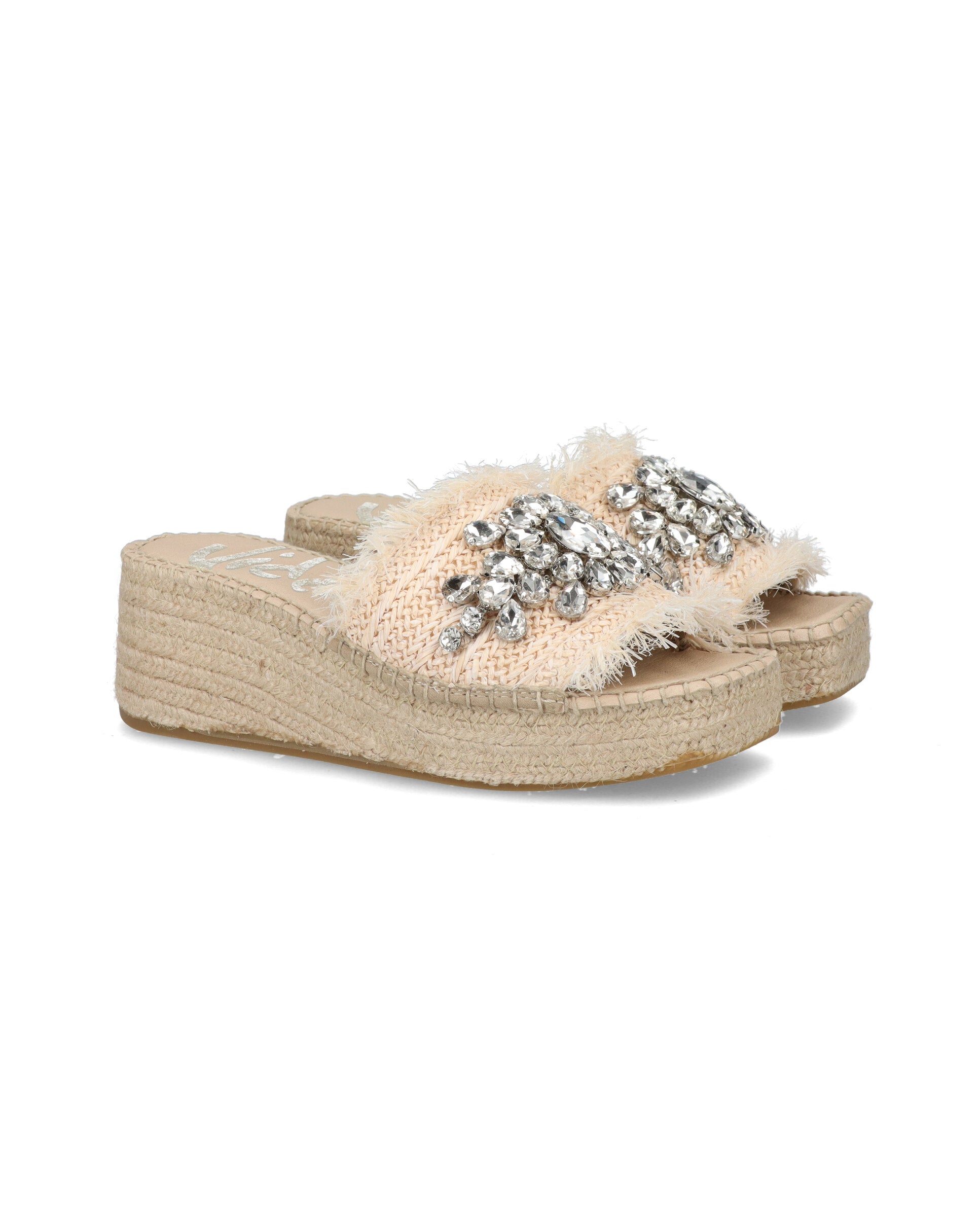 ZUECO EN RAFIA CRISTAL NATURAL VINCI