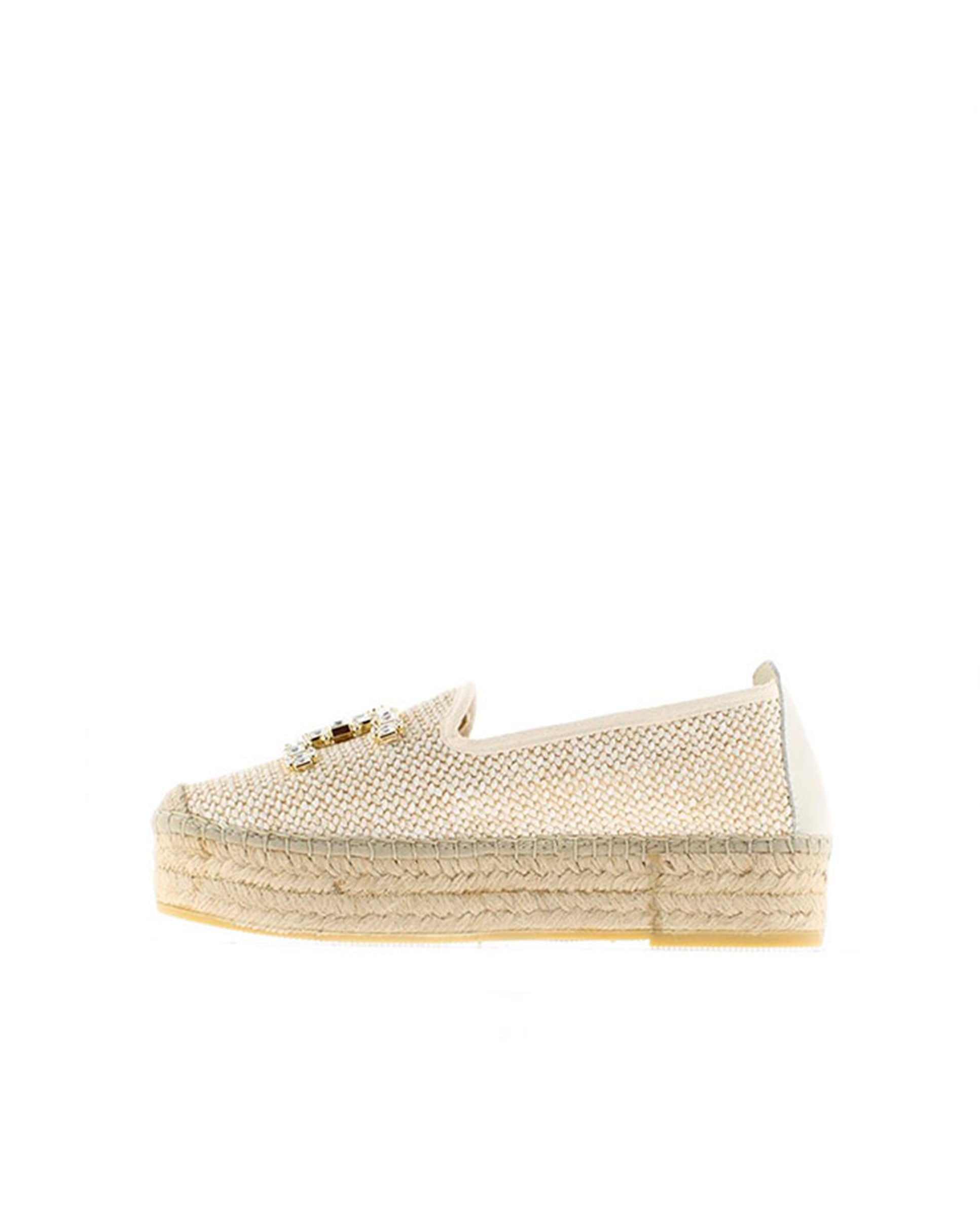SLIPPER EN RAFIA TRENZA NATURAL MERCE DOBLE