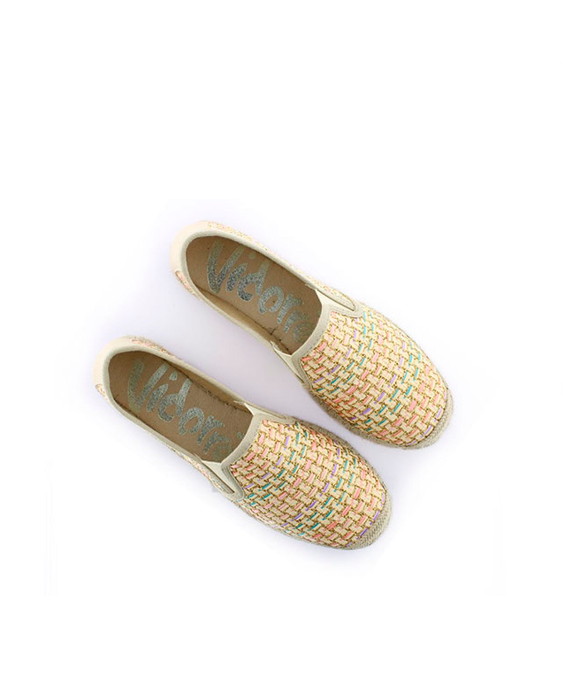 SLIPPER EN RAFIA MULTI ROSA MERDE DOBLE