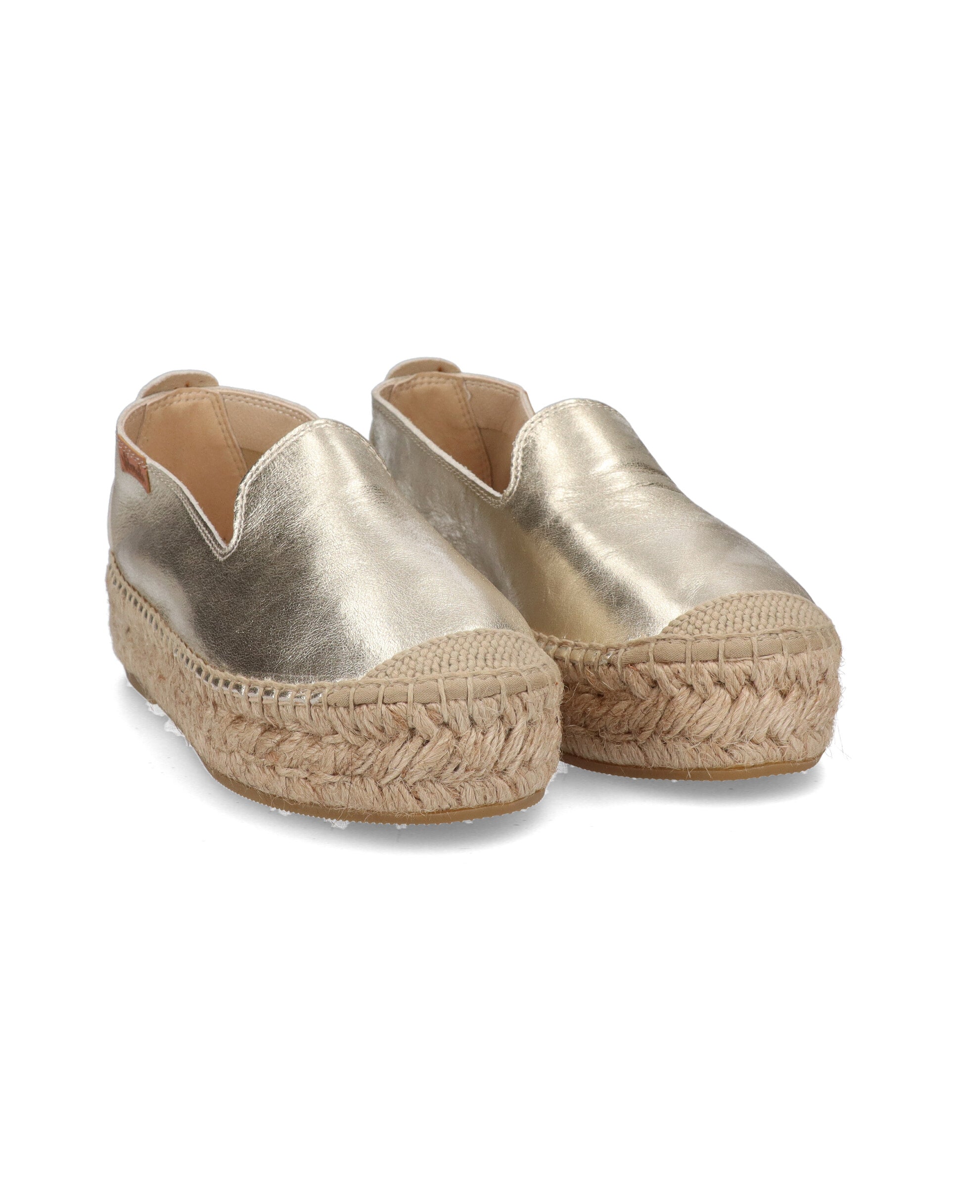 SLIPPER EN NAPA METAL PLATINO MERCE DOBLE