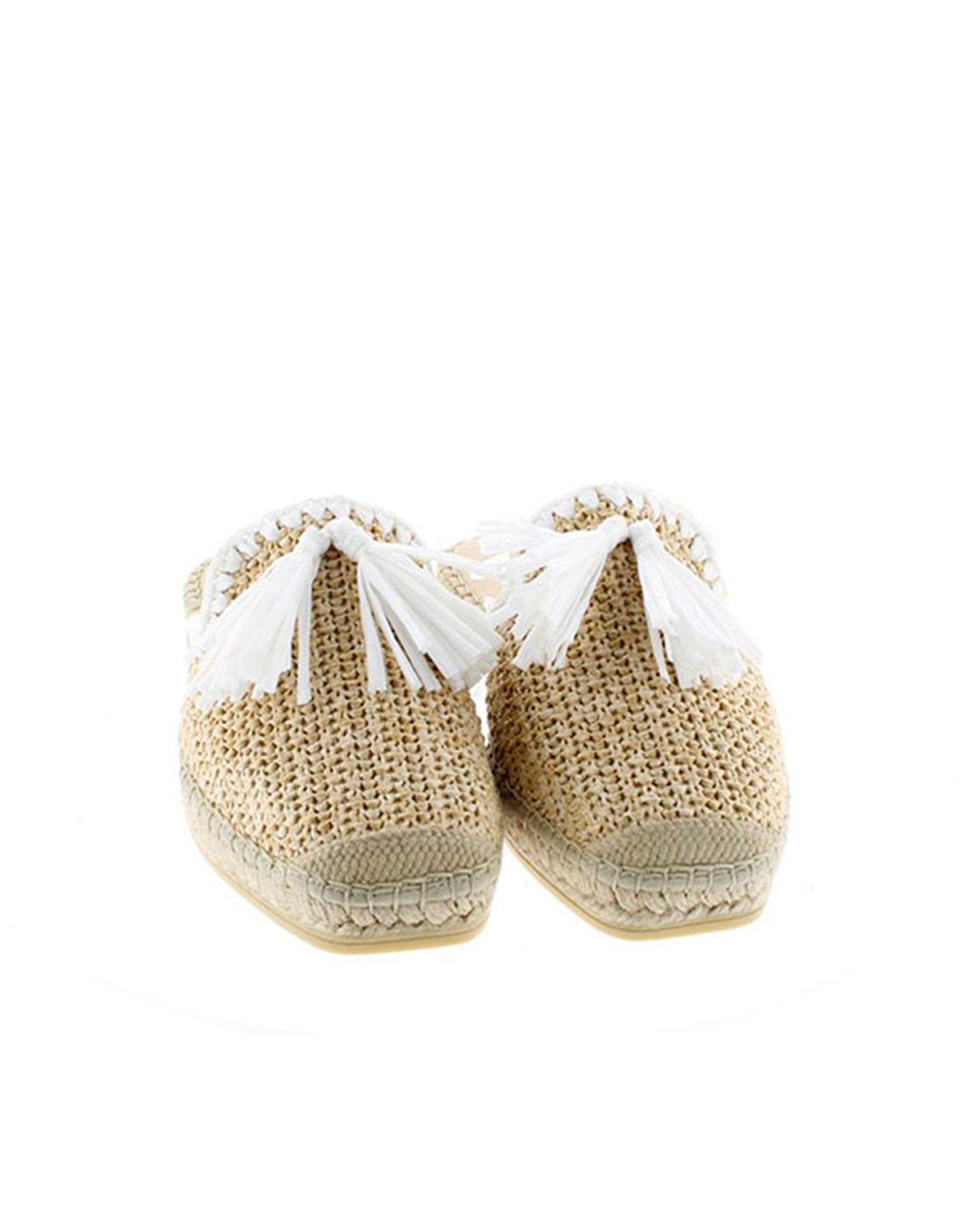 BABUCHA EN RAFIA CEILAN BLANCO PITIUSA
