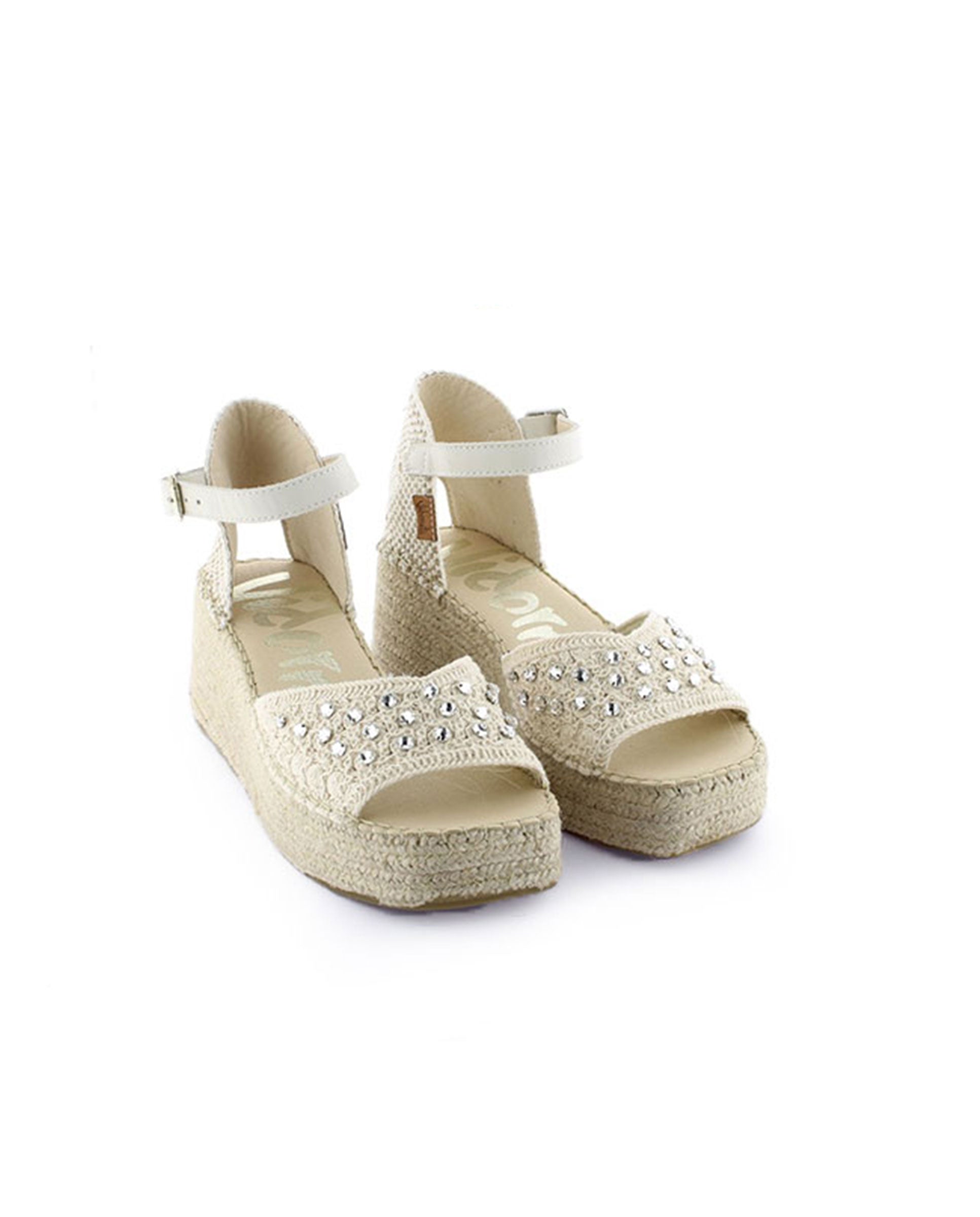 SANDALIA EN CROCHET CRISTAL CRUDO VINCI
