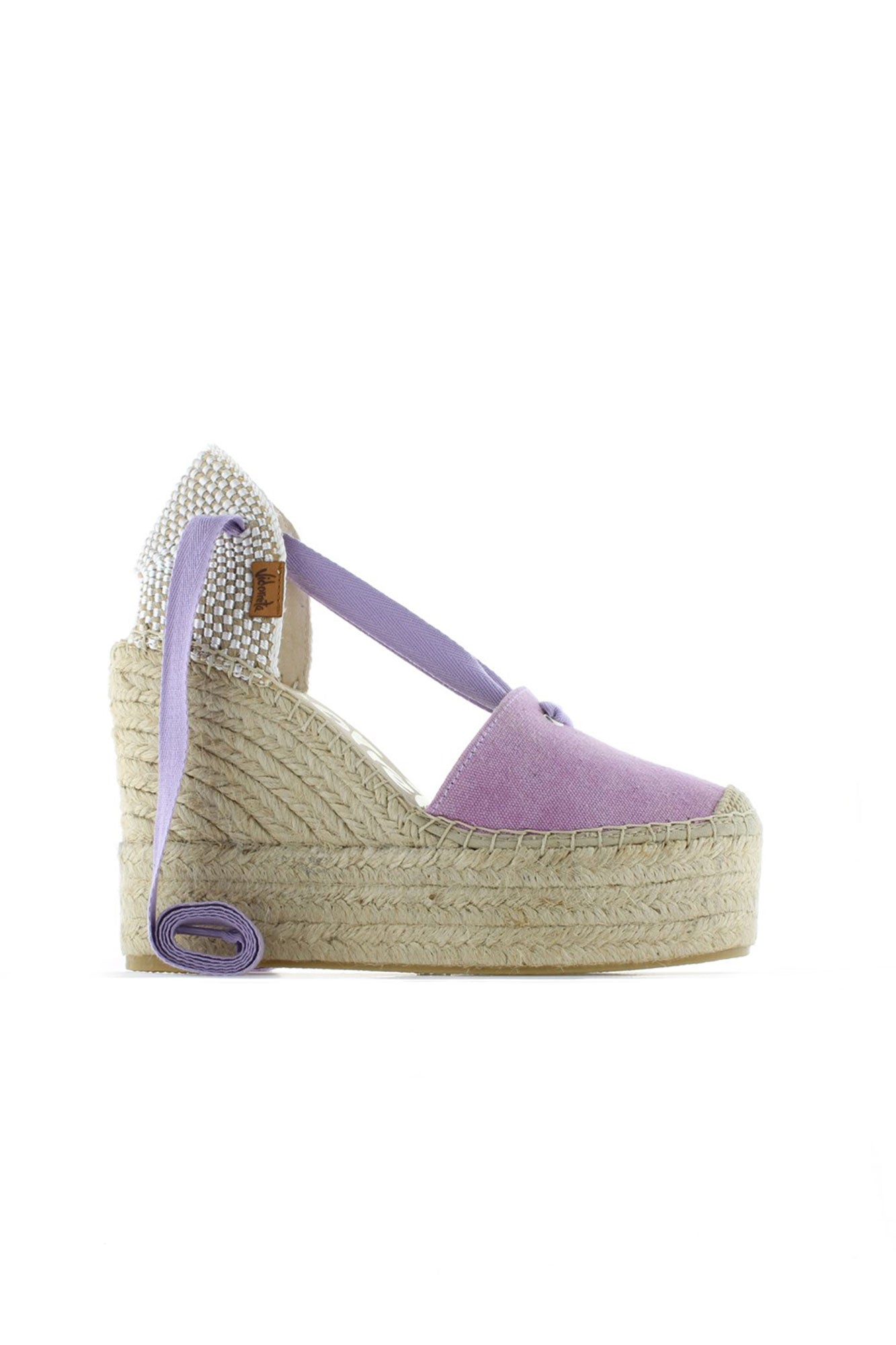 Sandalia lona eco malva Greco