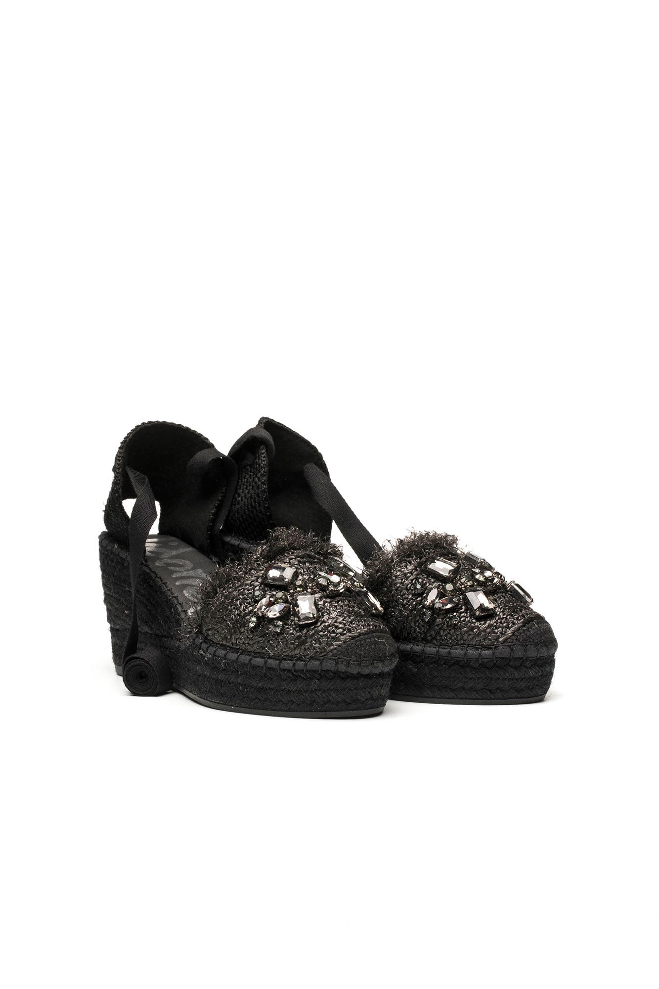 Sandalia rafia cristal negro Tilo 5