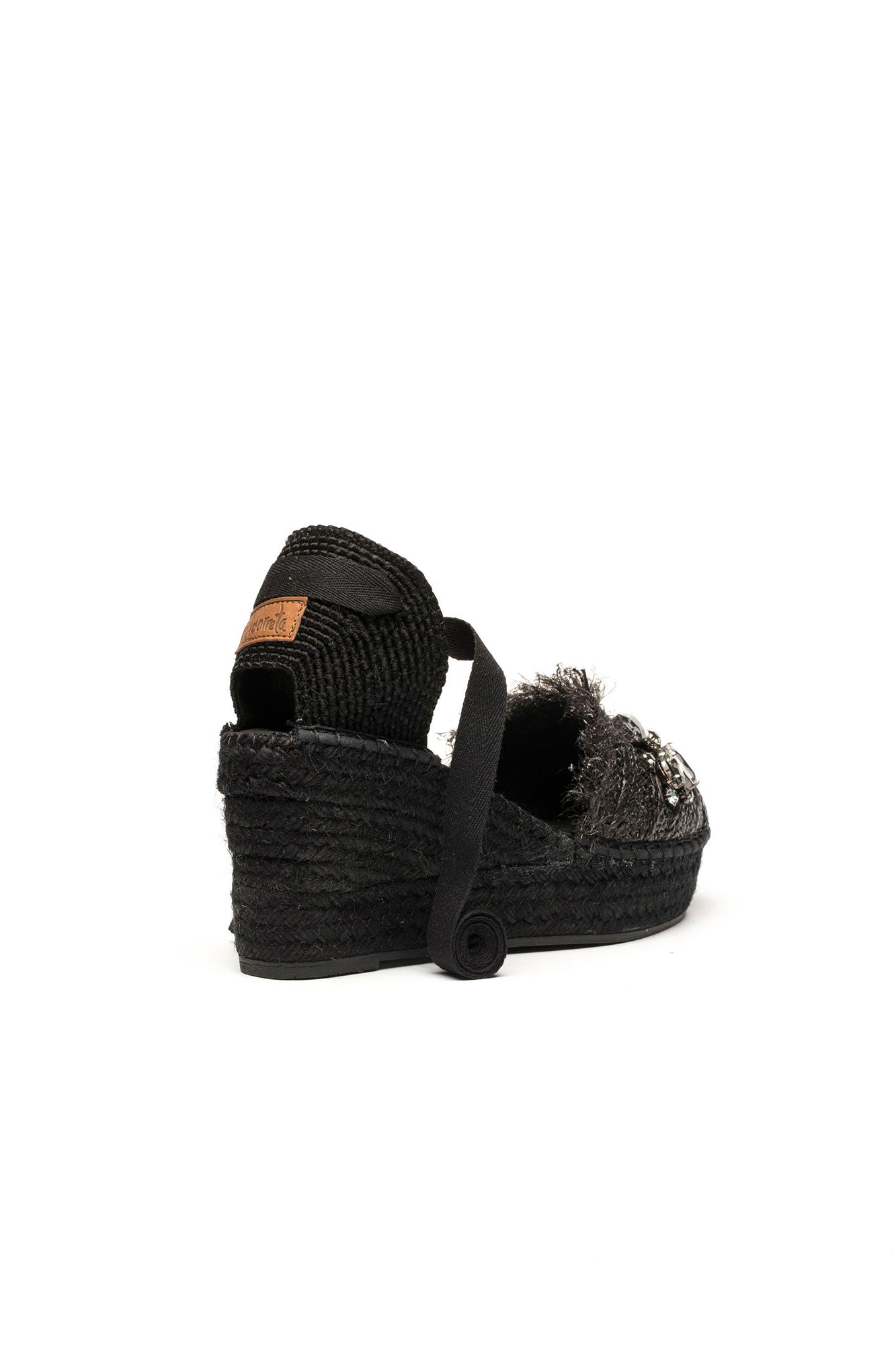 Sandalia rafia cristal negro Tilo 5