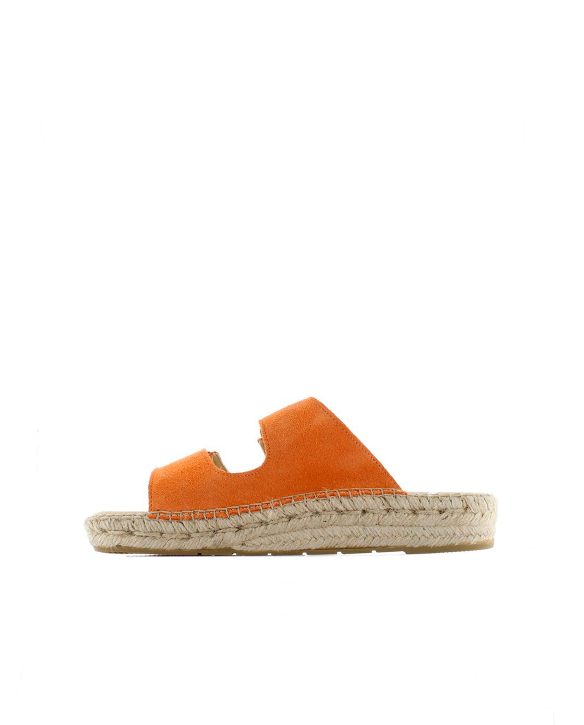Sandalia bio en serraje naranja Bahía