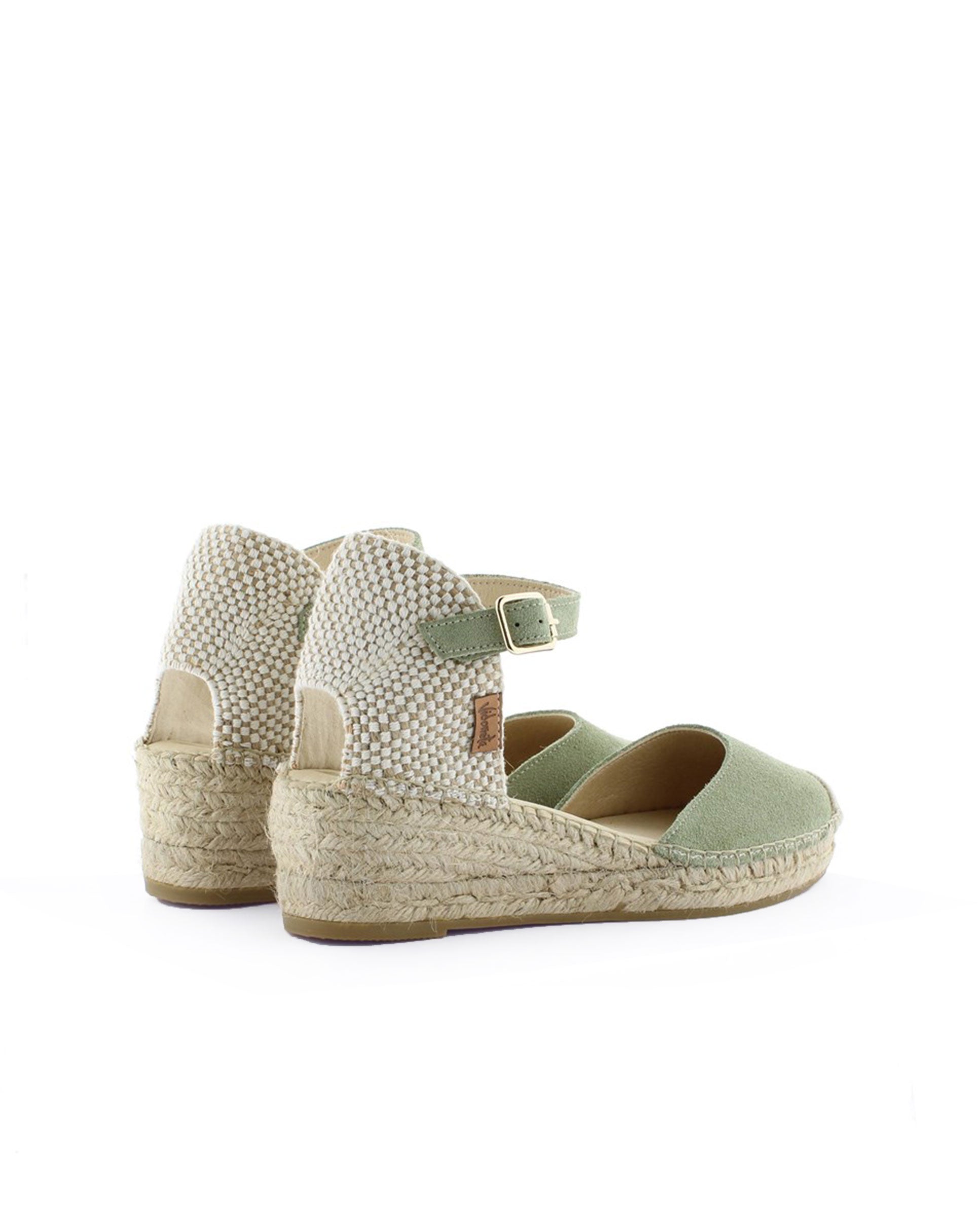 Sandalia traba en serraje agua claro Tomillo