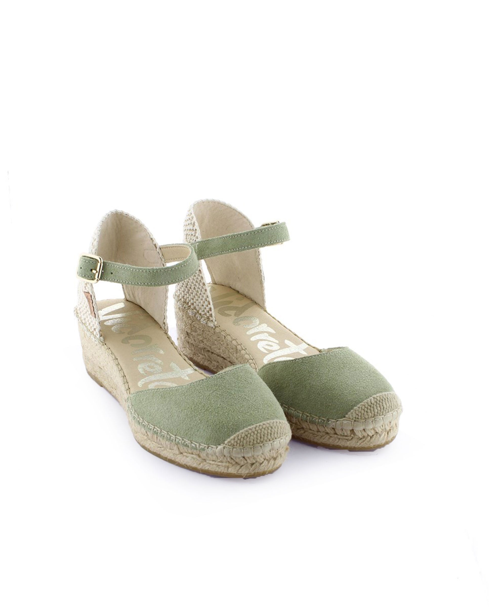 Sandalia traba en serraje agua claro Tomillo