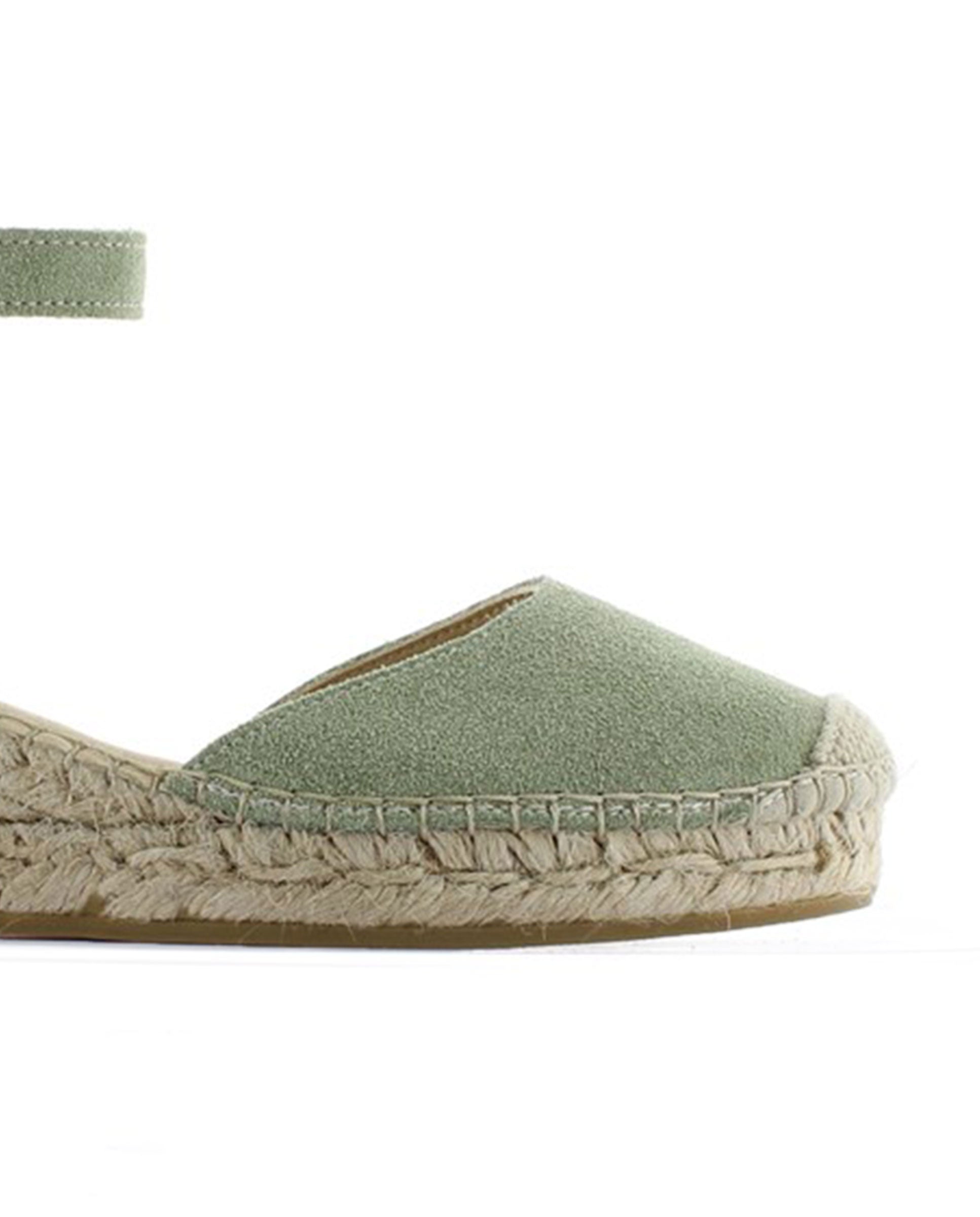 Sandalia traba en serraje agua claro Tomillo