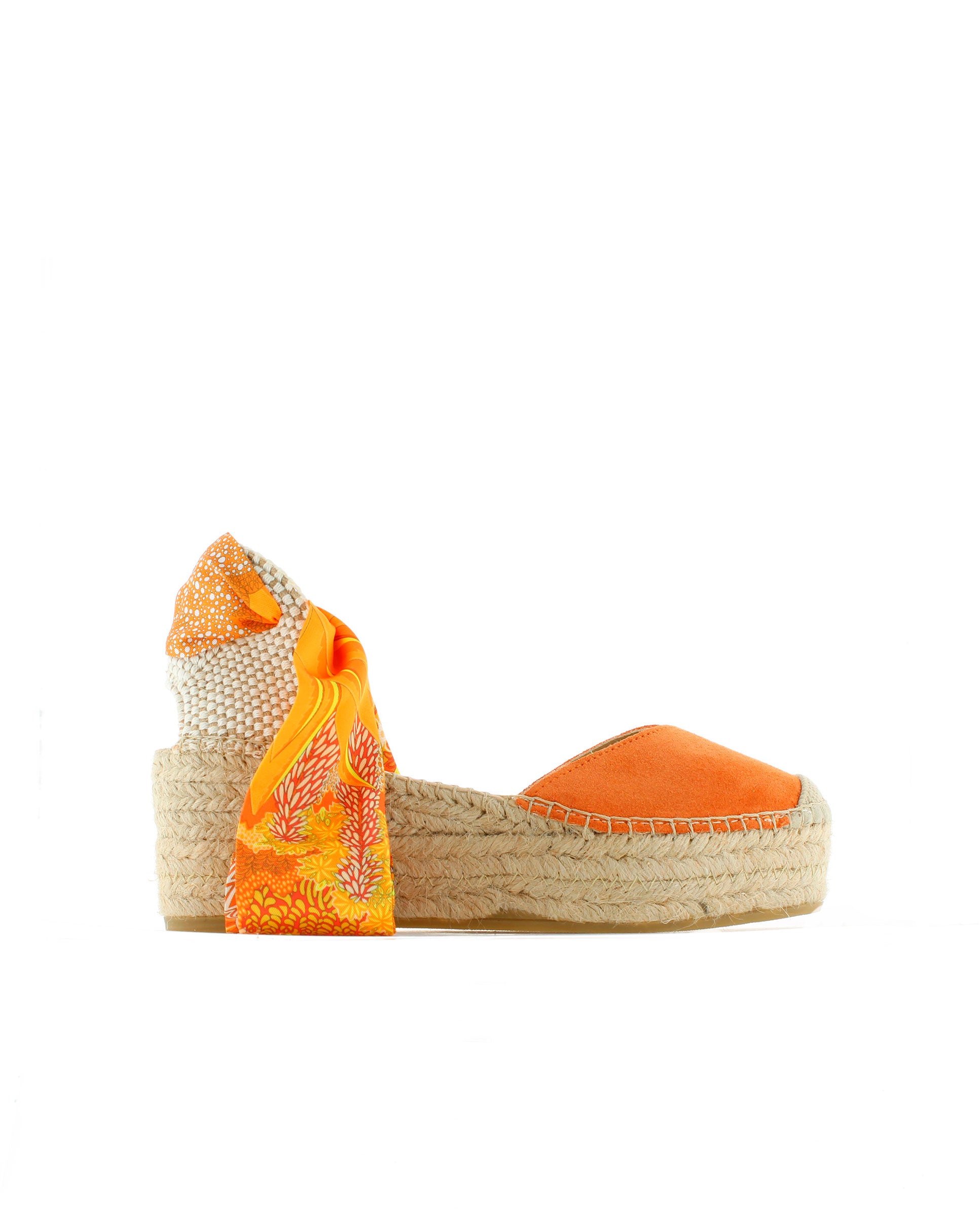 Campesina pico en serraje naranja Creta