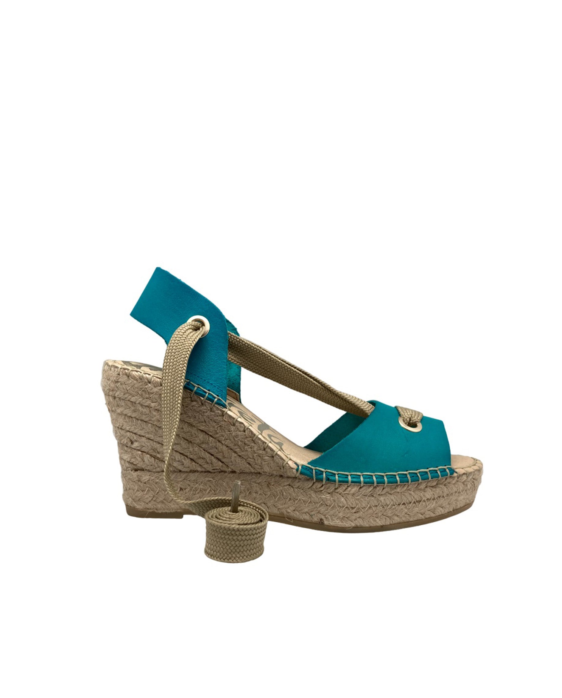 Sandalia vaquetta turquesa Tilo 7