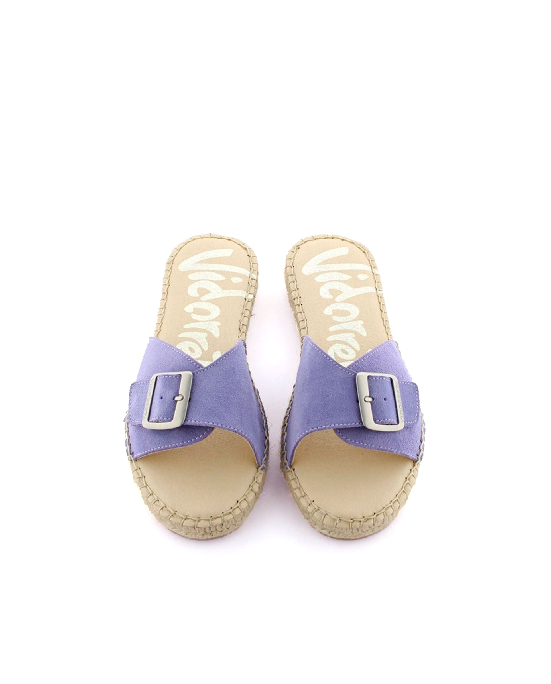 Sandalia hebilla en serraje lavanda Malta