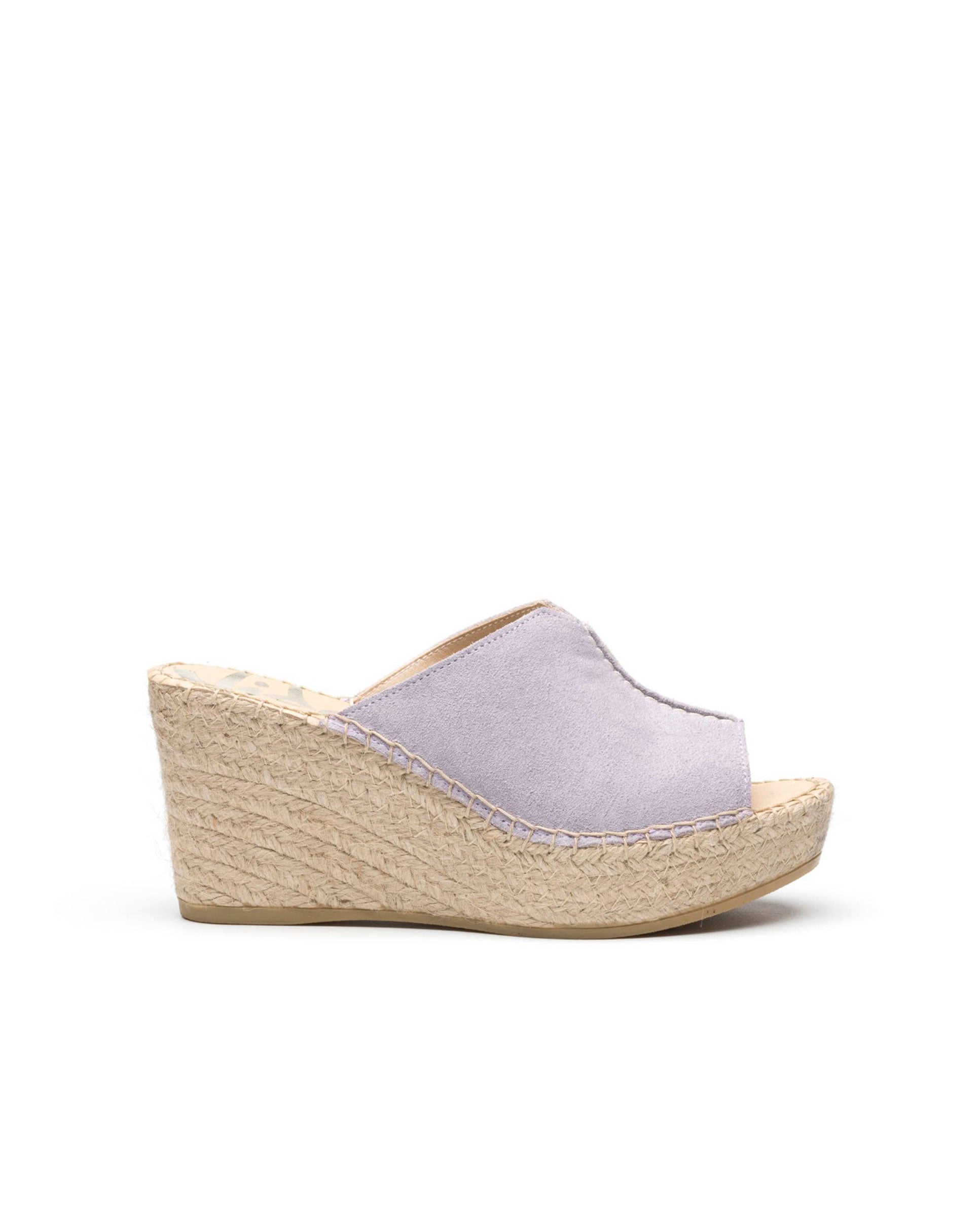 Zueco serraje malva Dominica