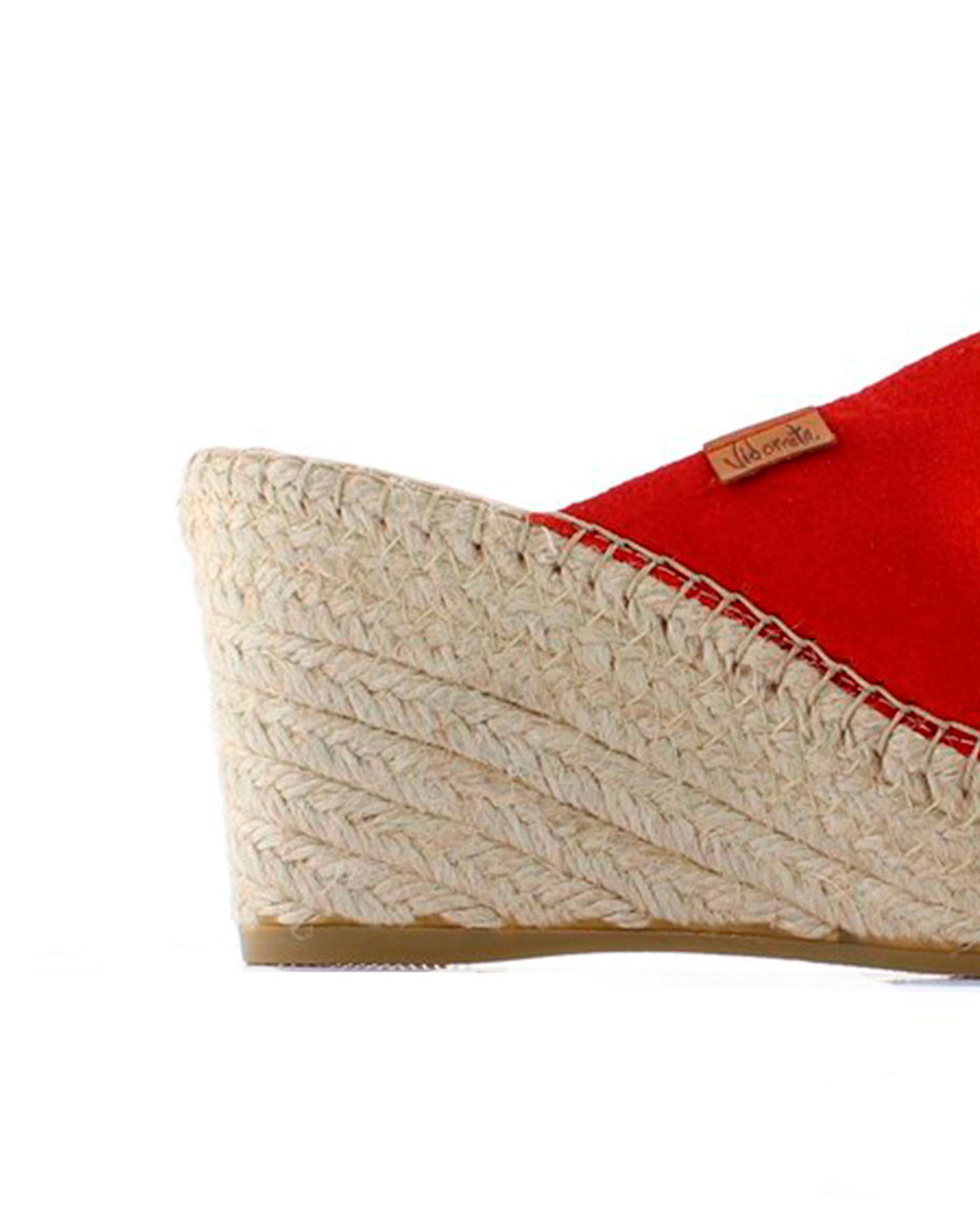 Zueco en serraje rojo Dominica