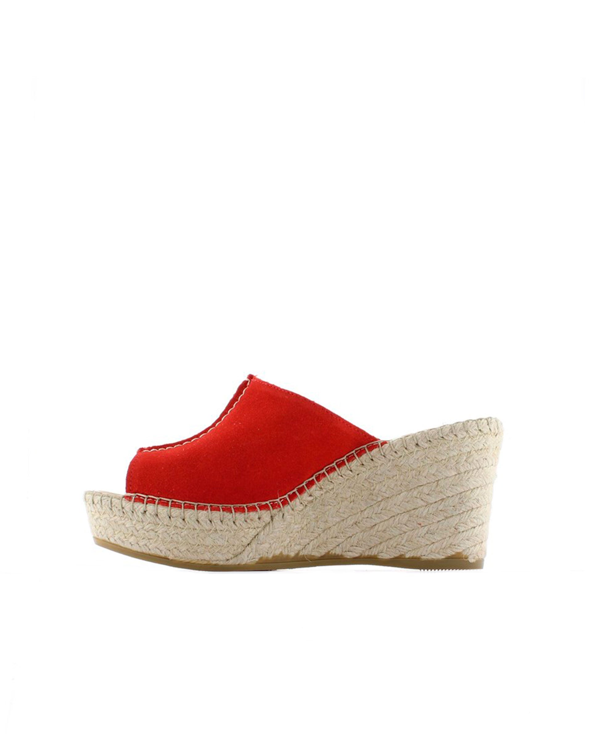 Zueco en serraje rojo Dominica