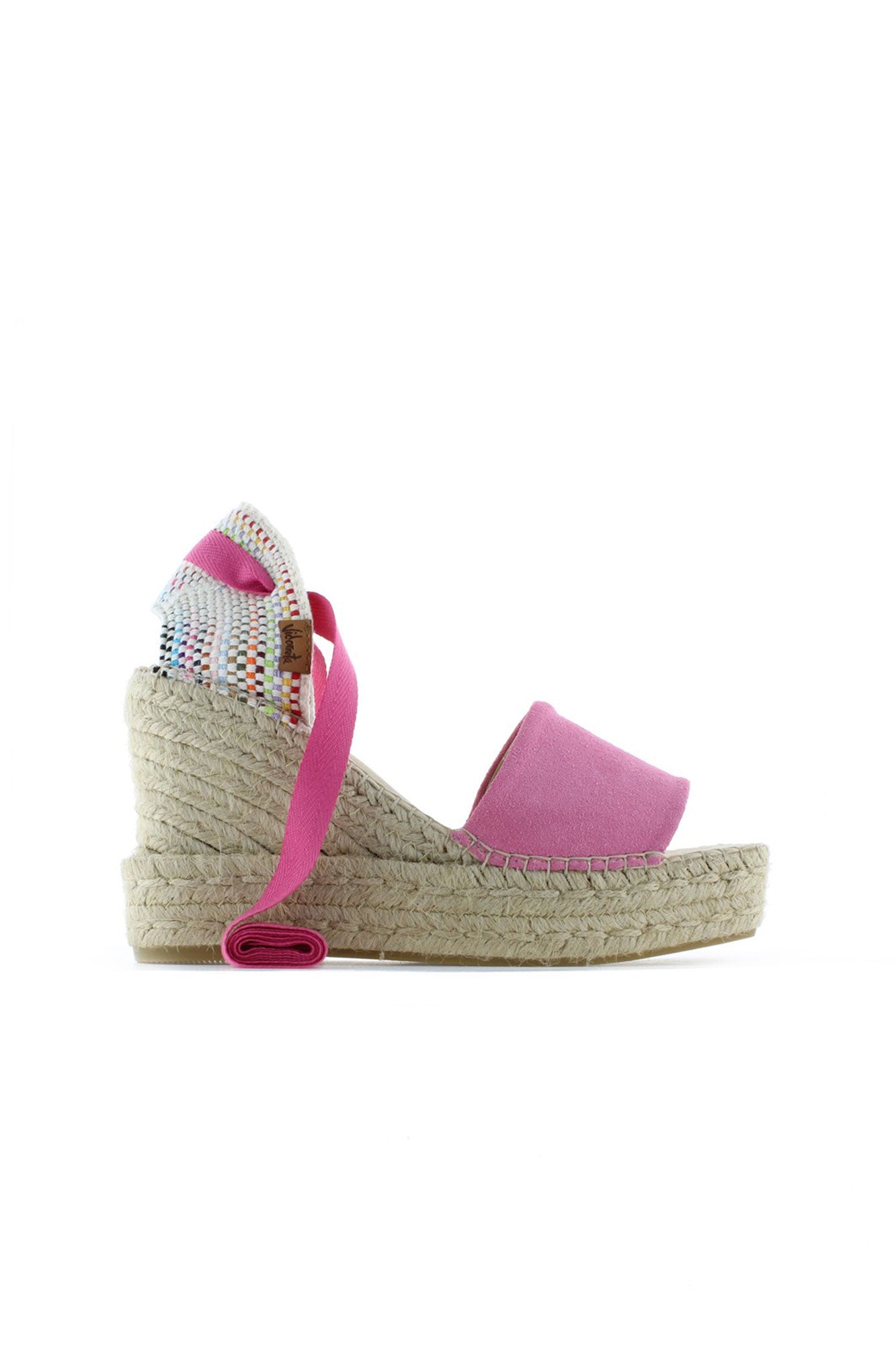 Sandalia traba serraje frambuesa