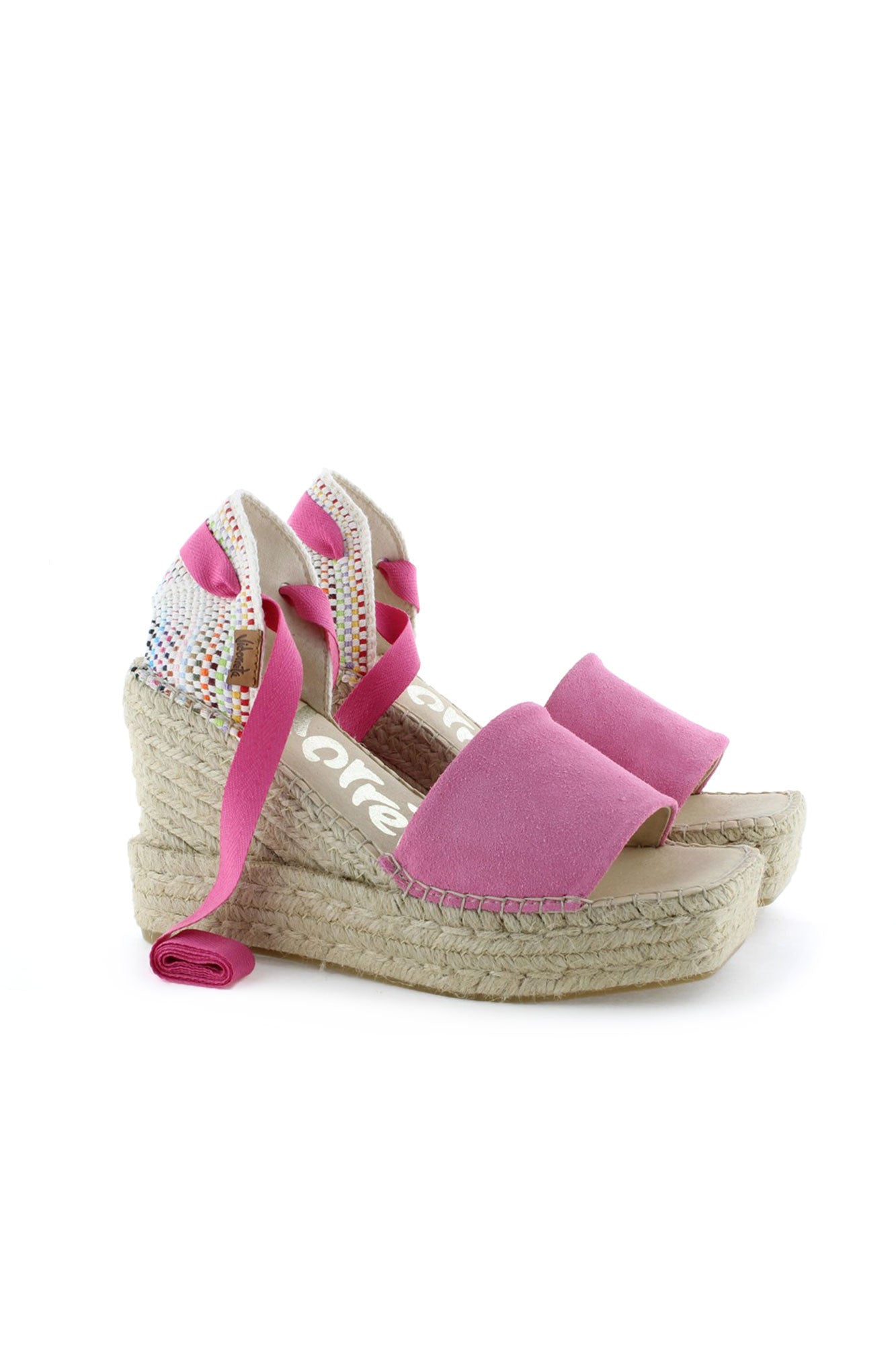 Sandalia traba serraje frambuesa