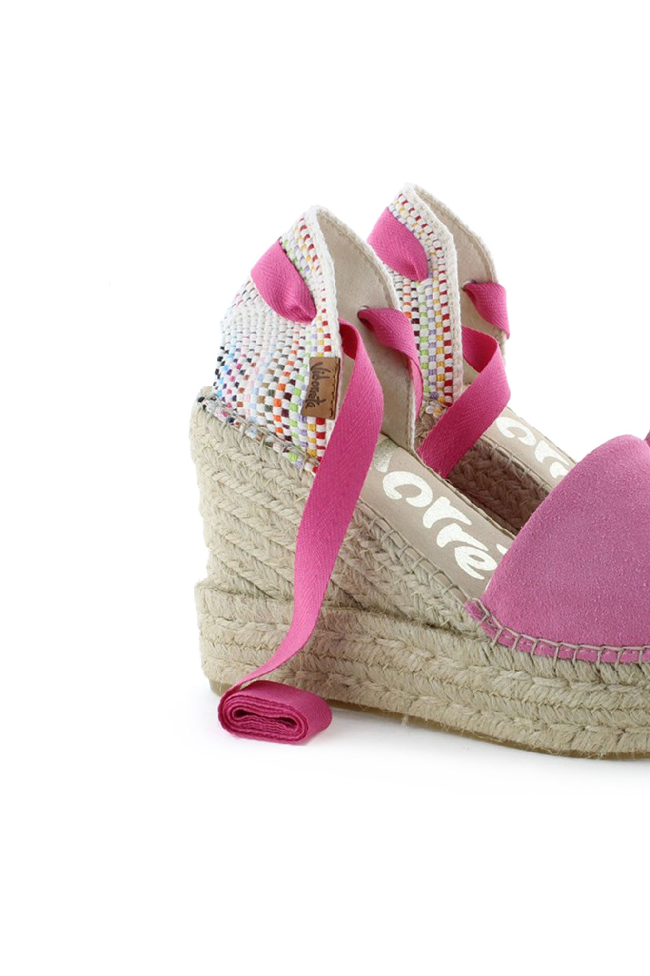 Sandalia traba serraje frambuesa