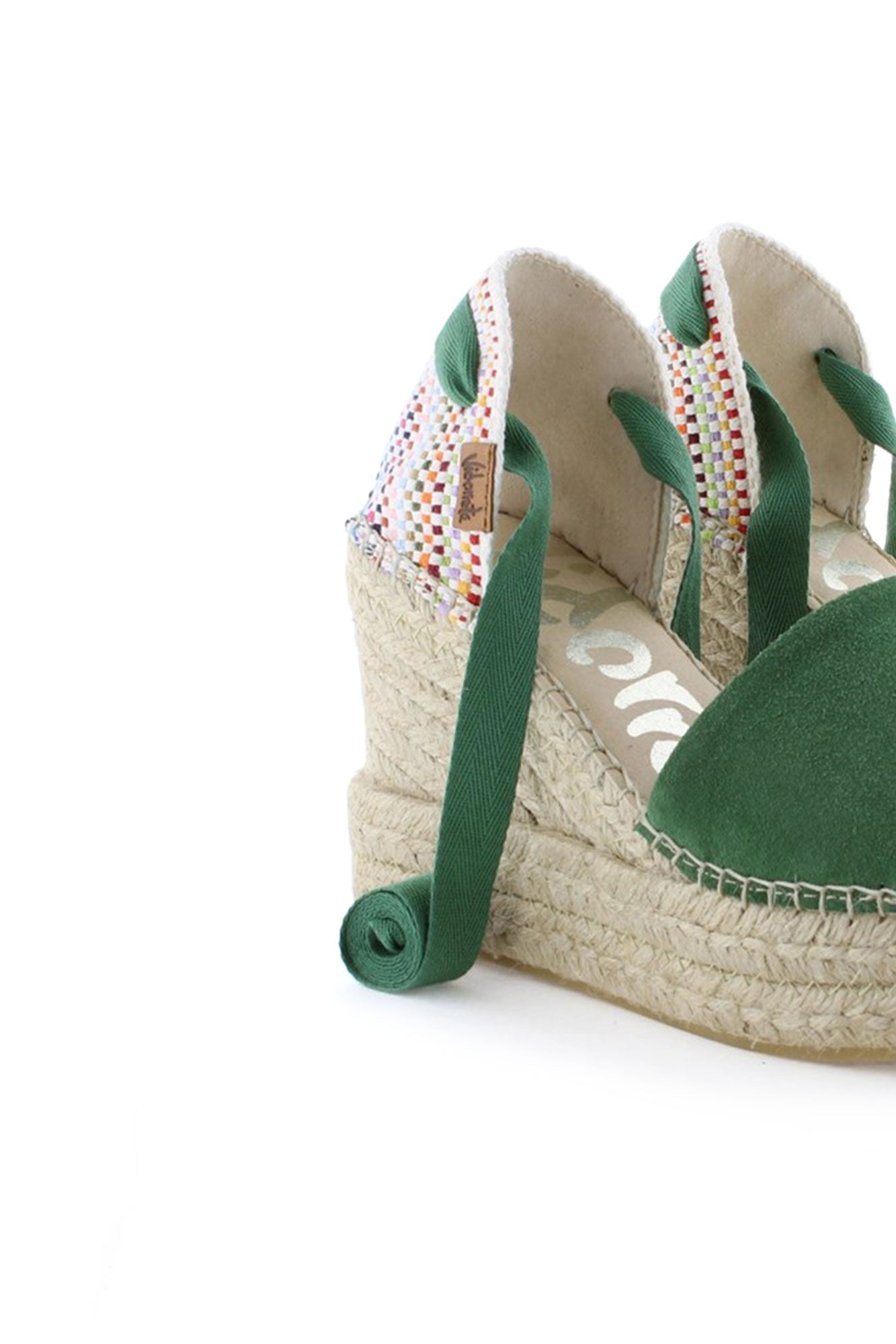 Sandalia traba serraje verde pino