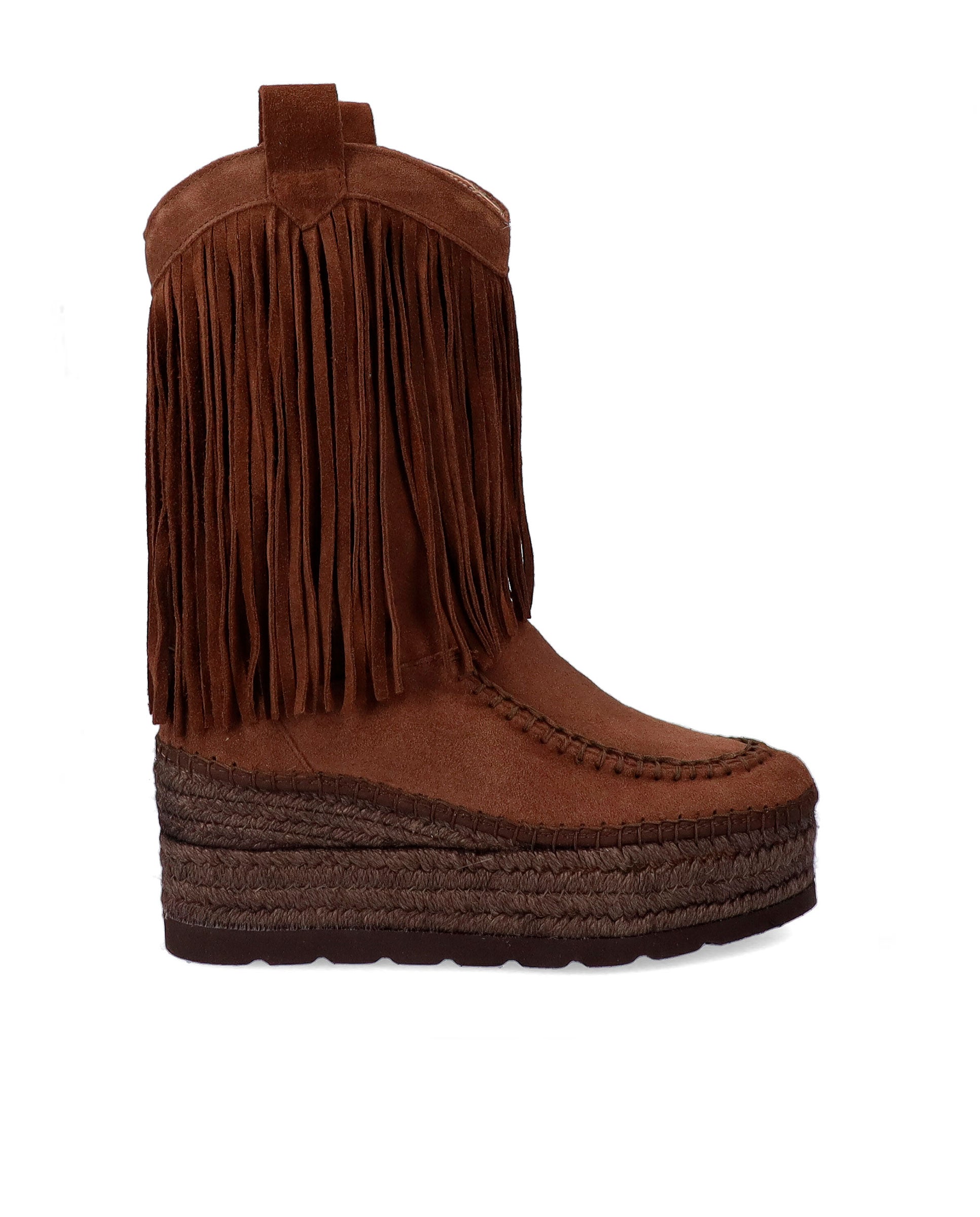 Bota Cowboy de flecos serraje testa Creta