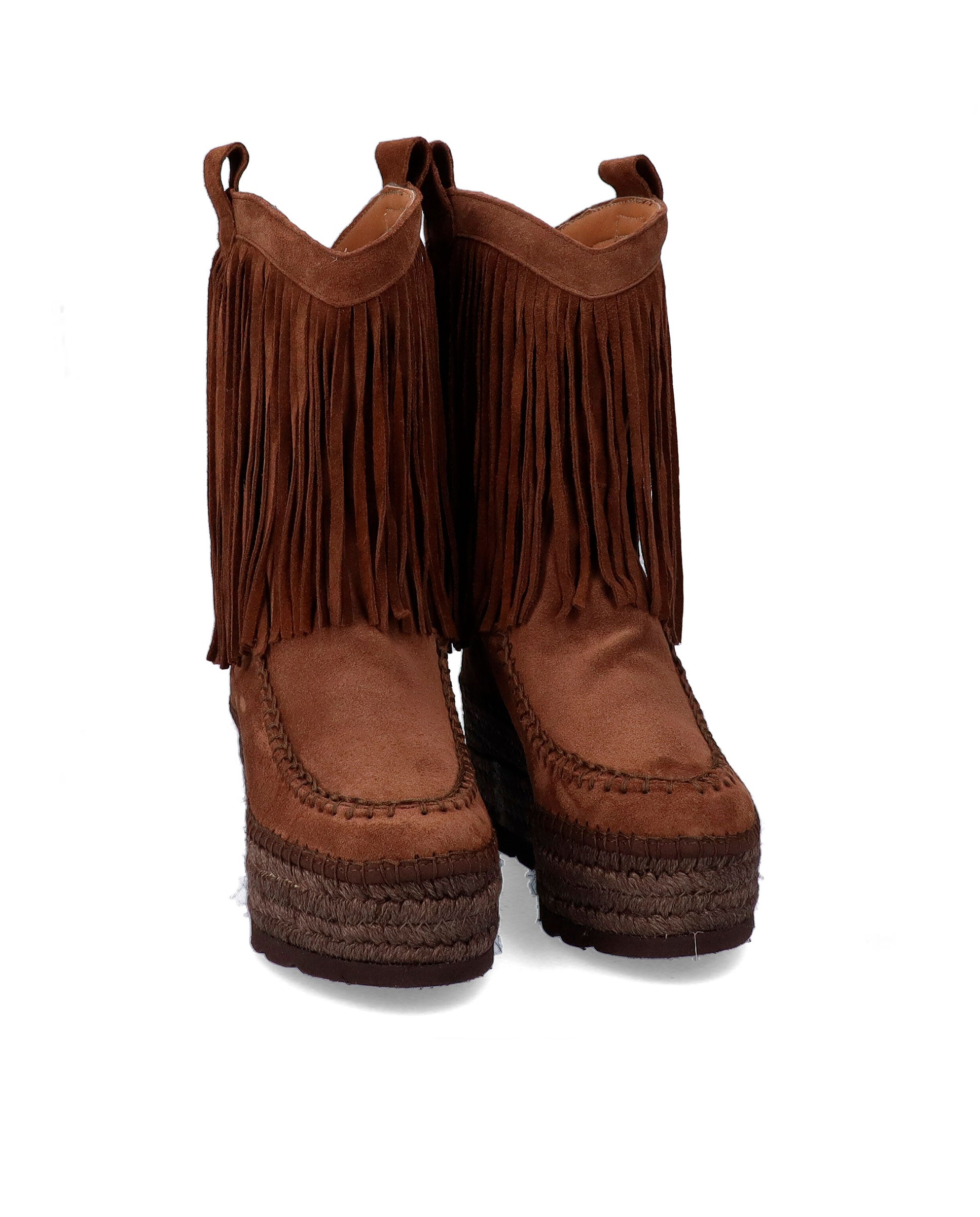 Bota Cowboy de flecos serraje testa Creta