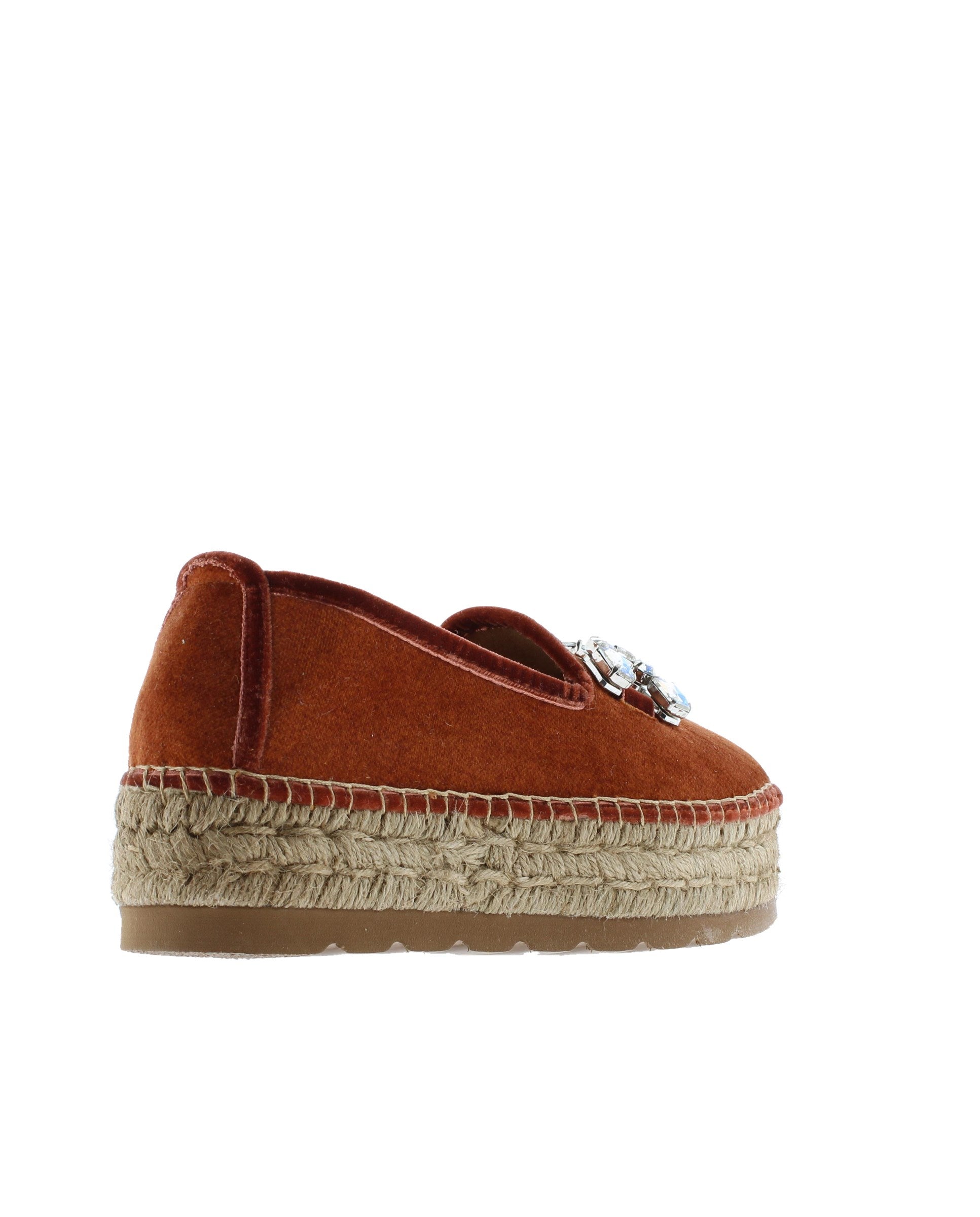Slipper detail in Merce Doble tile velvet