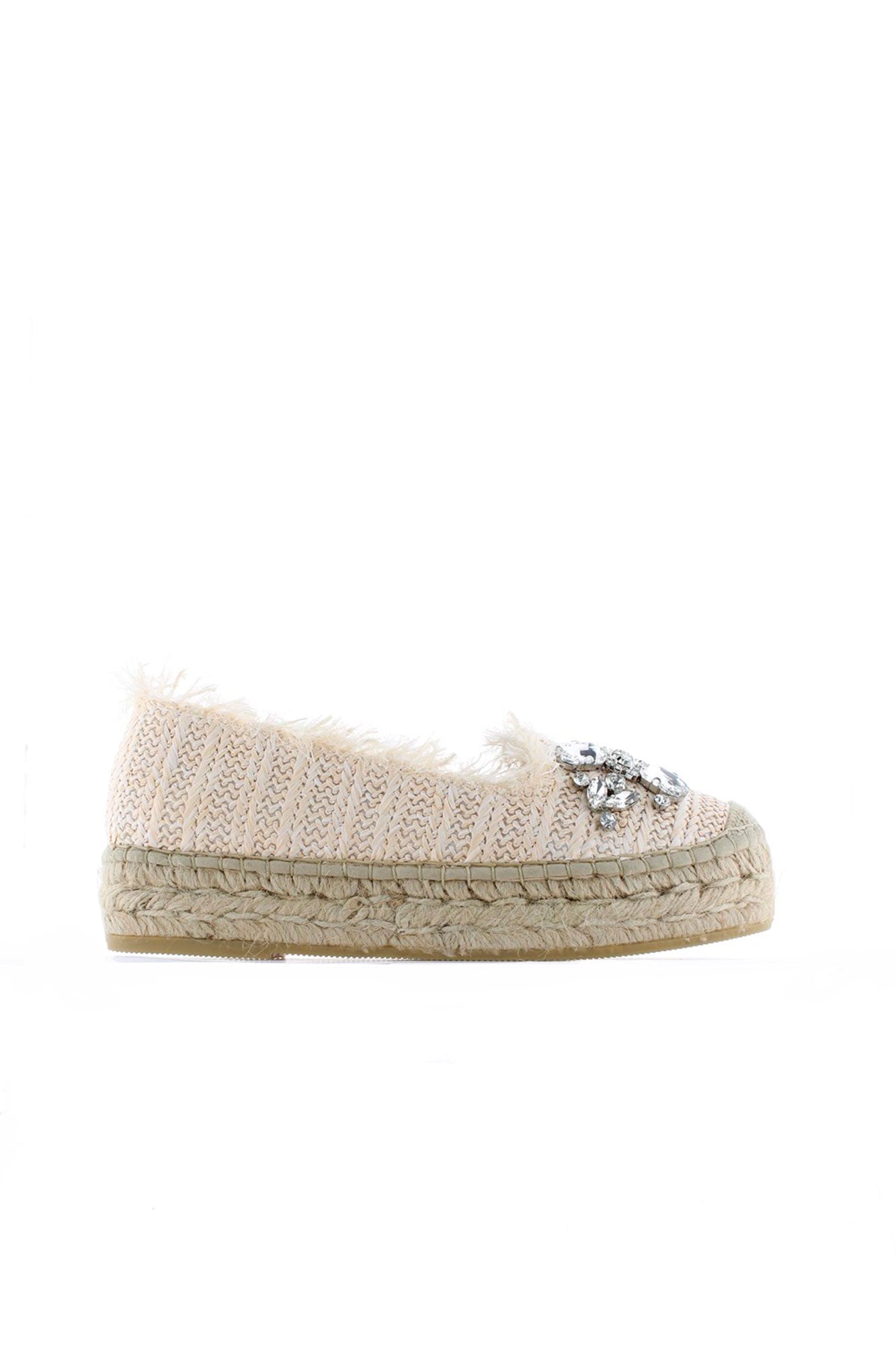 Slippers rafia cristal crudo Merce Doble
