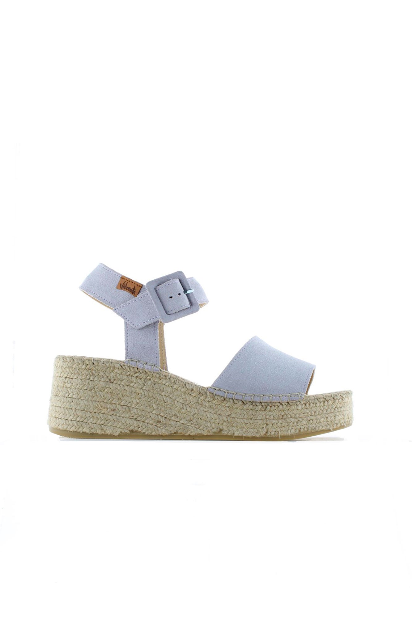 Sandalia hebilla serraje malva Vinci