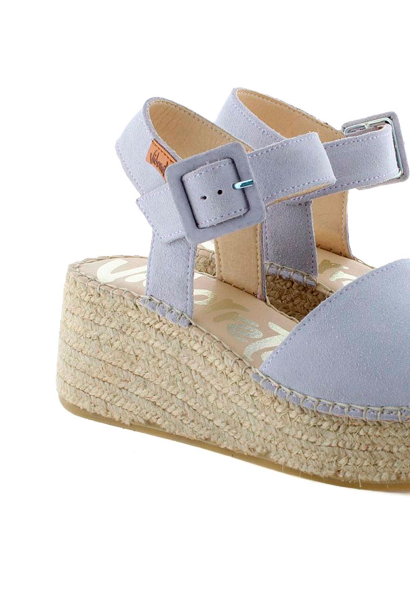 Sandalia hebilla serraje malva Vinci