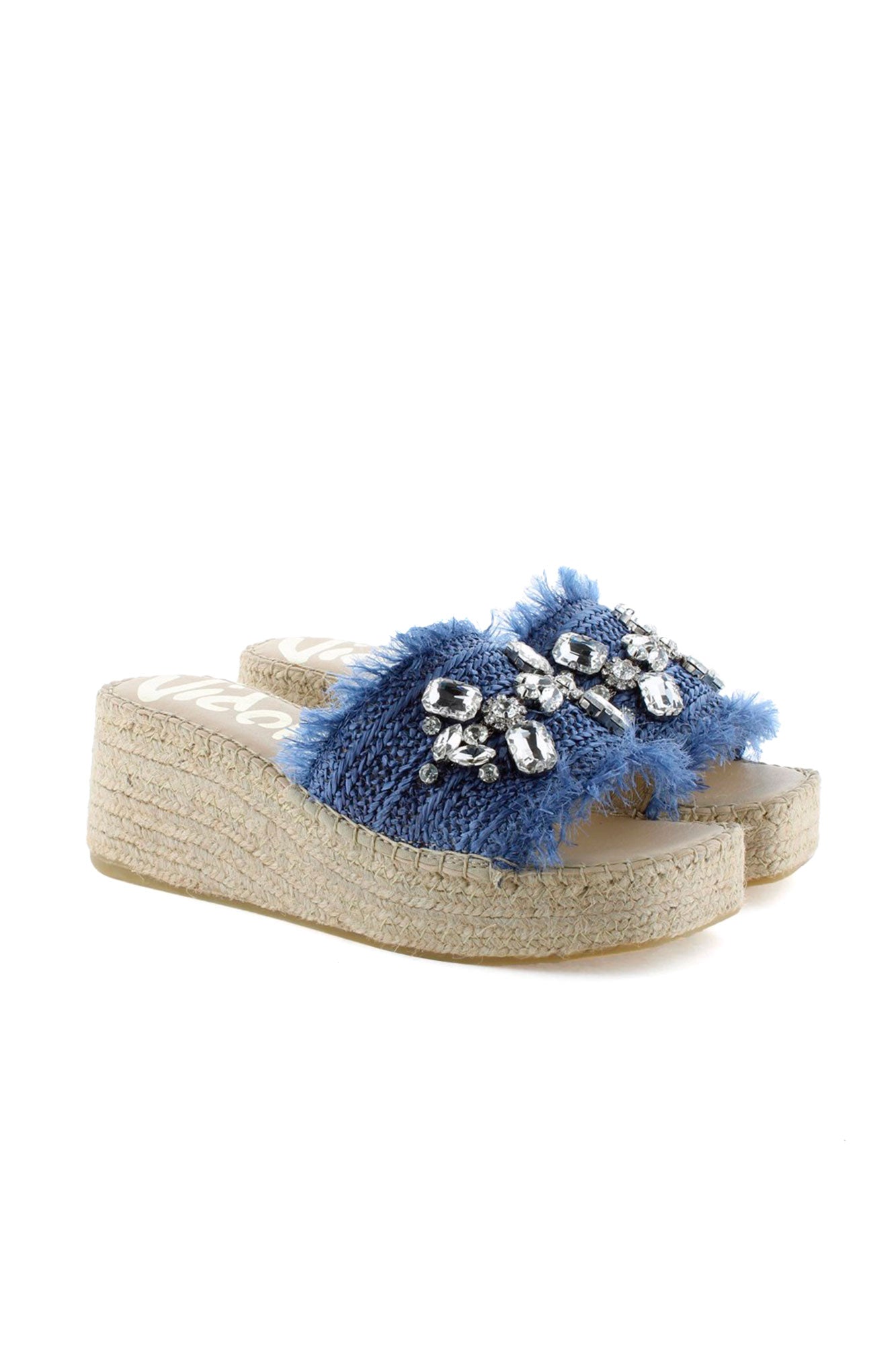Vinci jeans crystal raffia clog