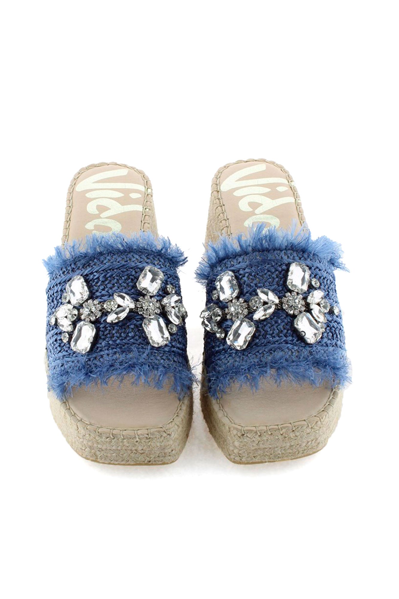 Vinci jeans crystal raffia clog