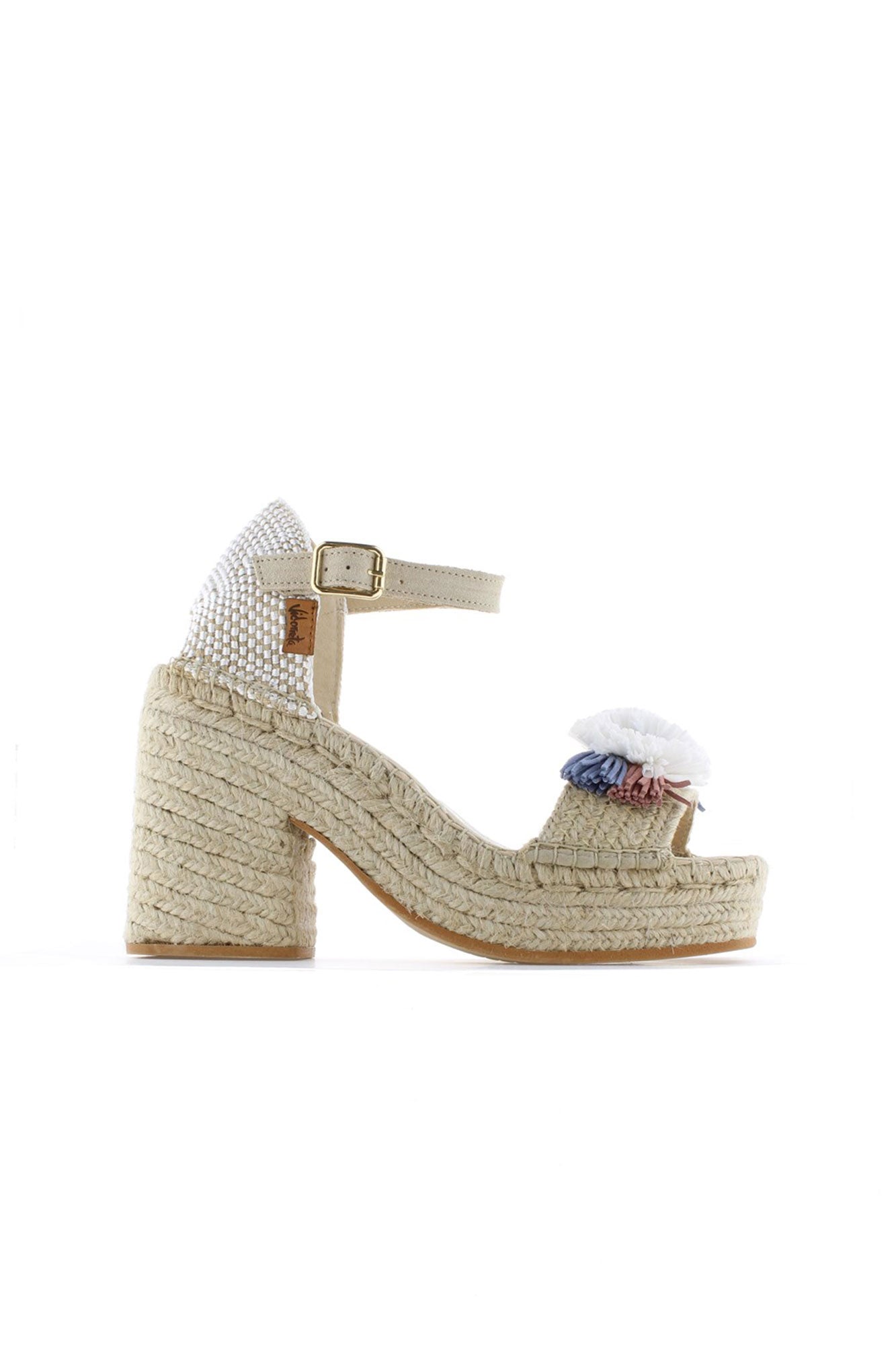 Open sandal natural braid jeans
