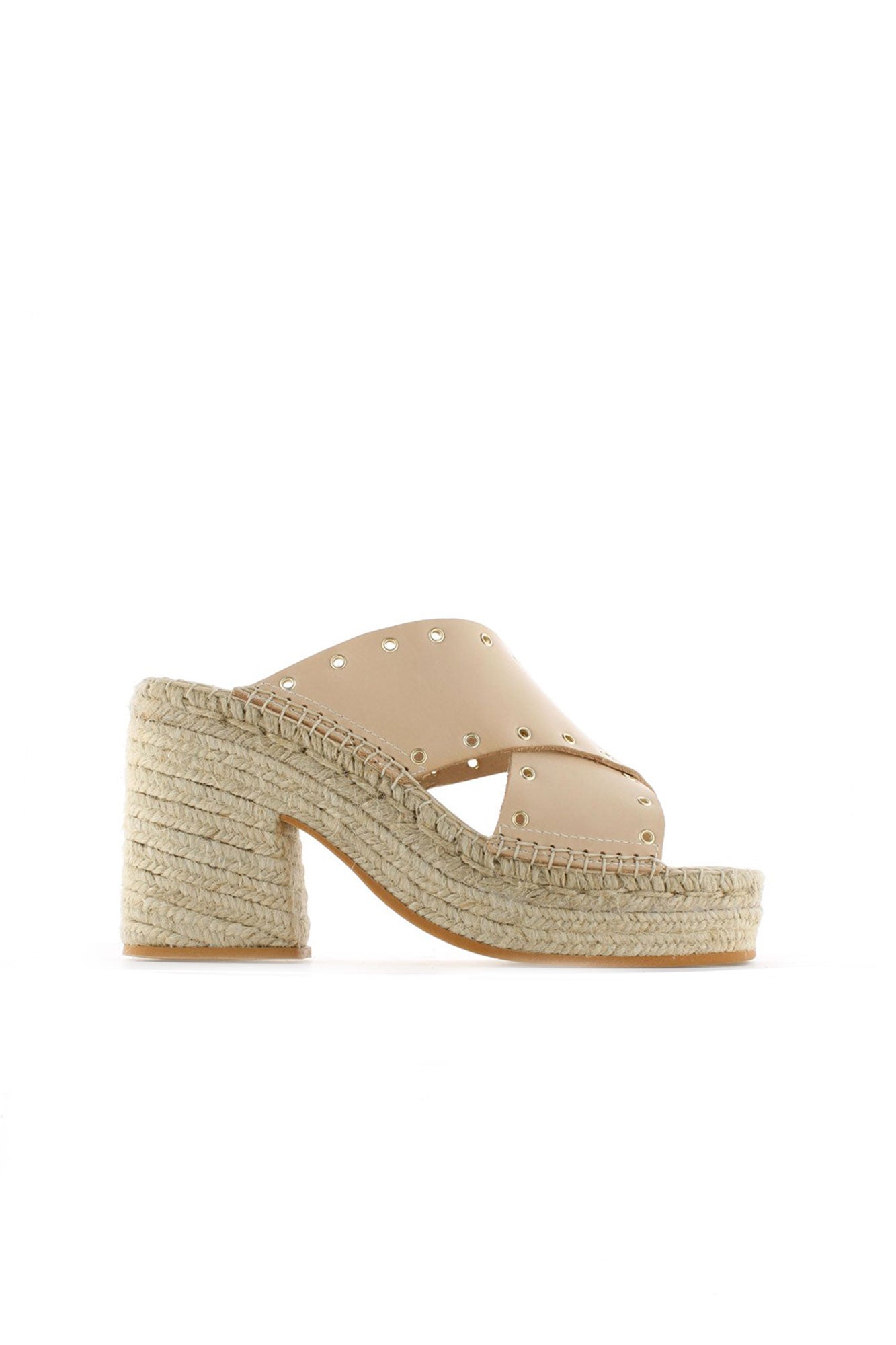 Zueco cruzado vaquetta natural