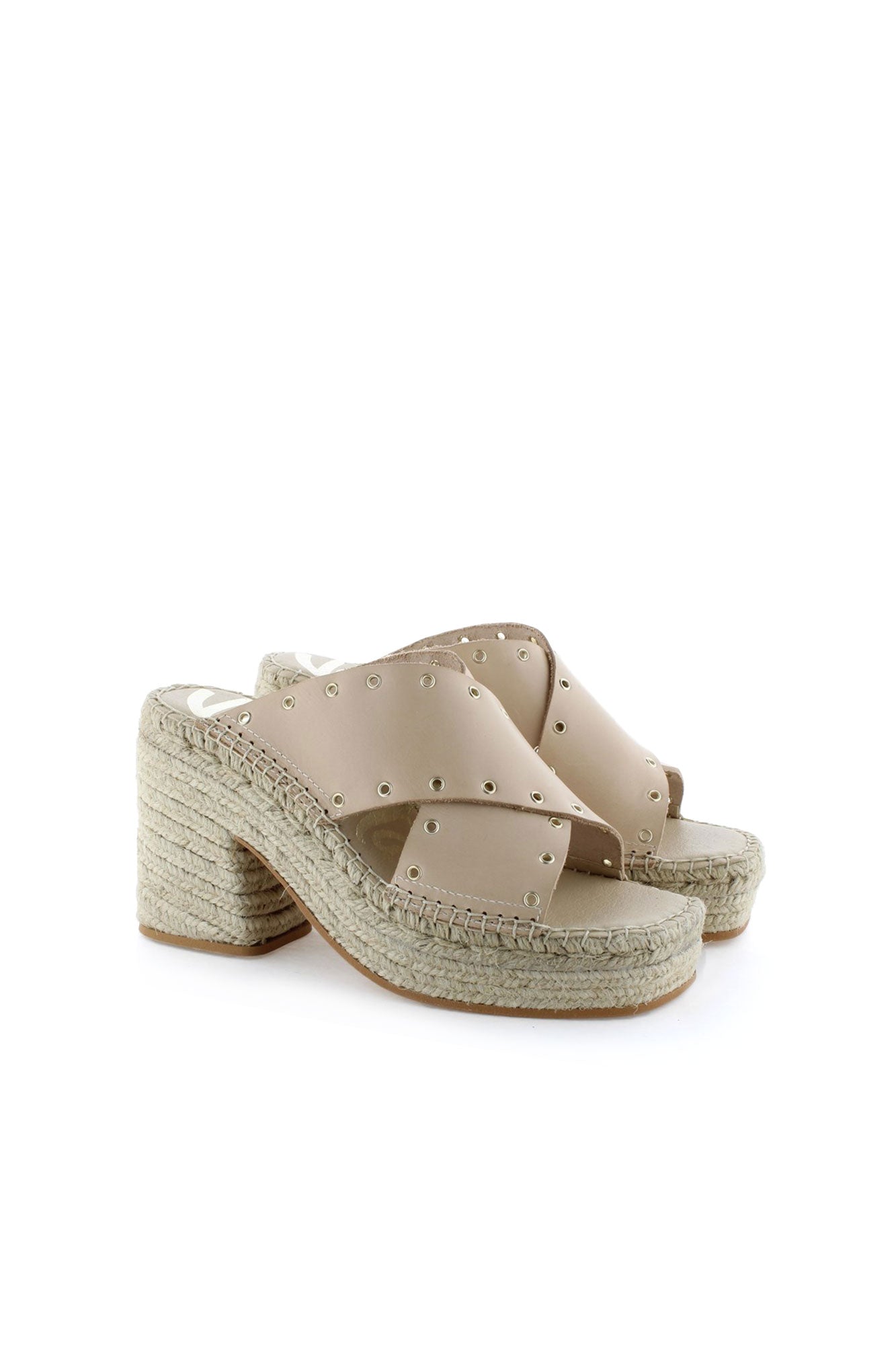 Zueco cruzado vaquetta natural