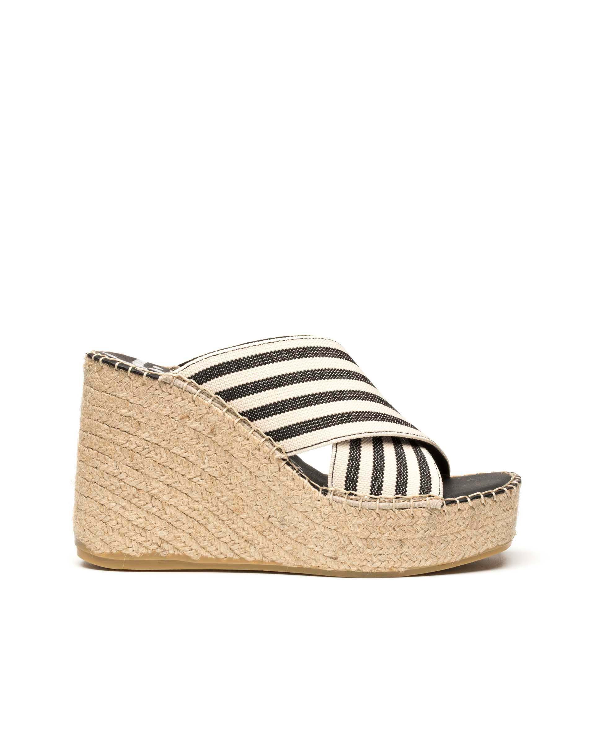 Zueco lino negro Monet