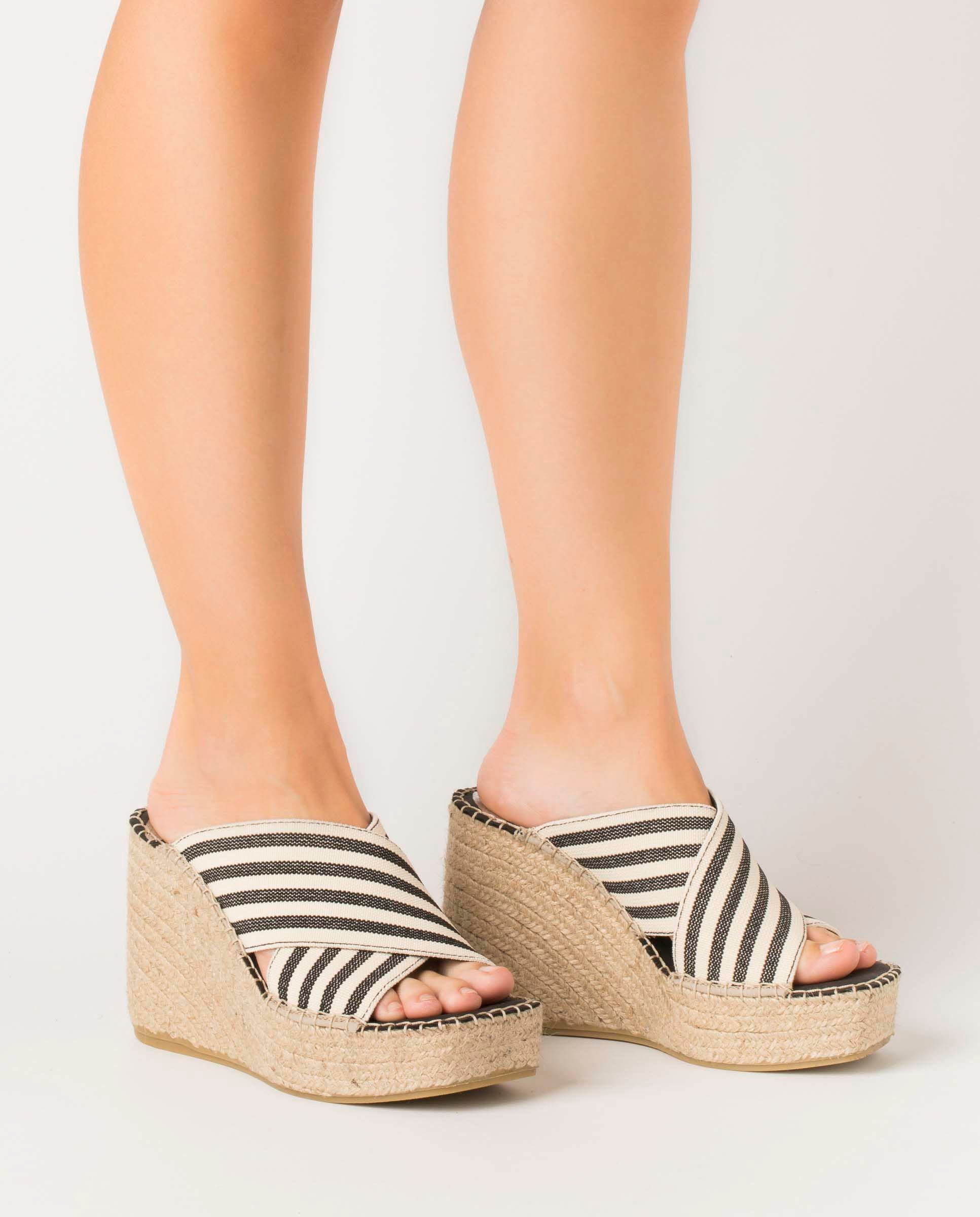 Zueco lino negro Monet