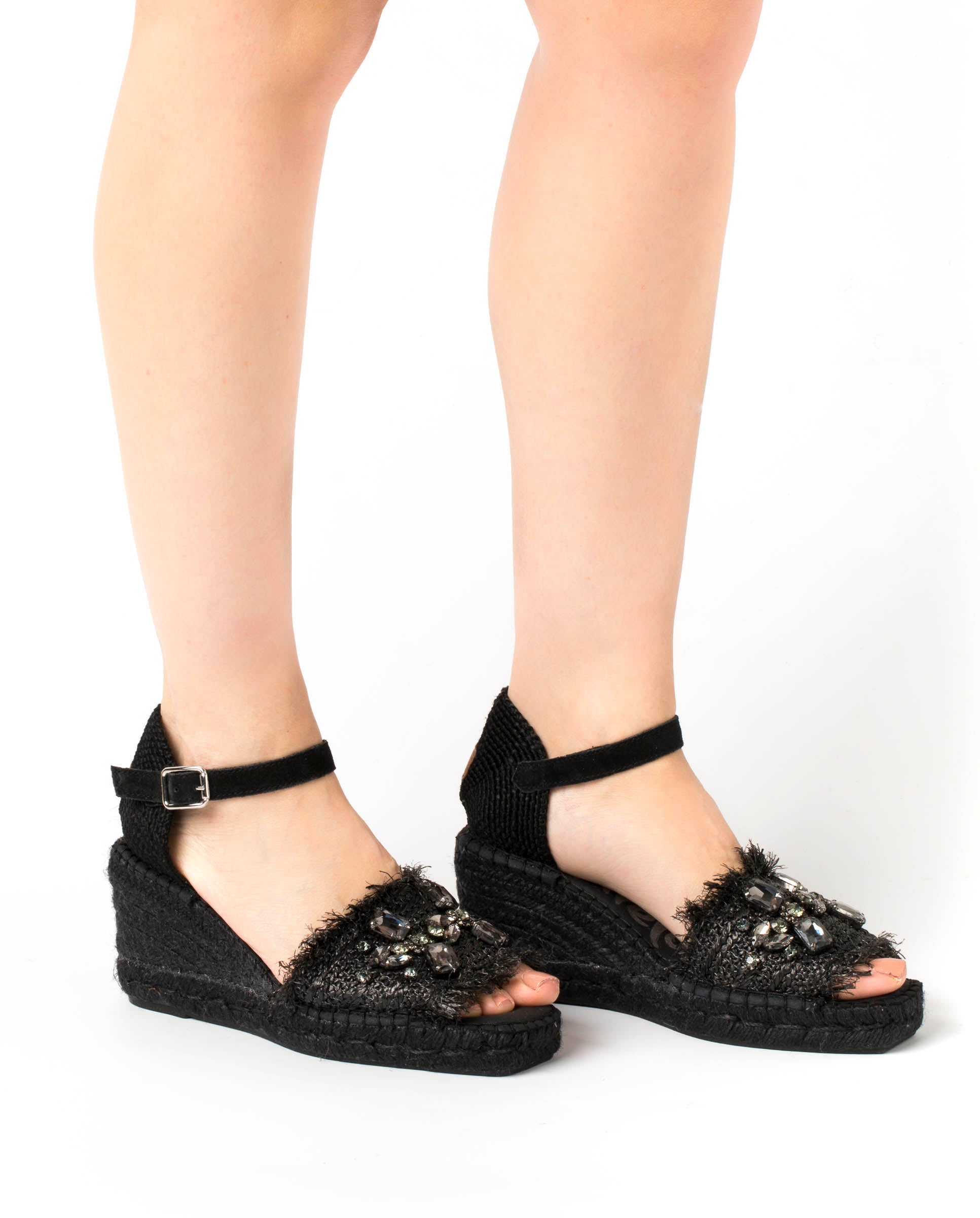 Sandalia rafia cristales negro Matisse 5