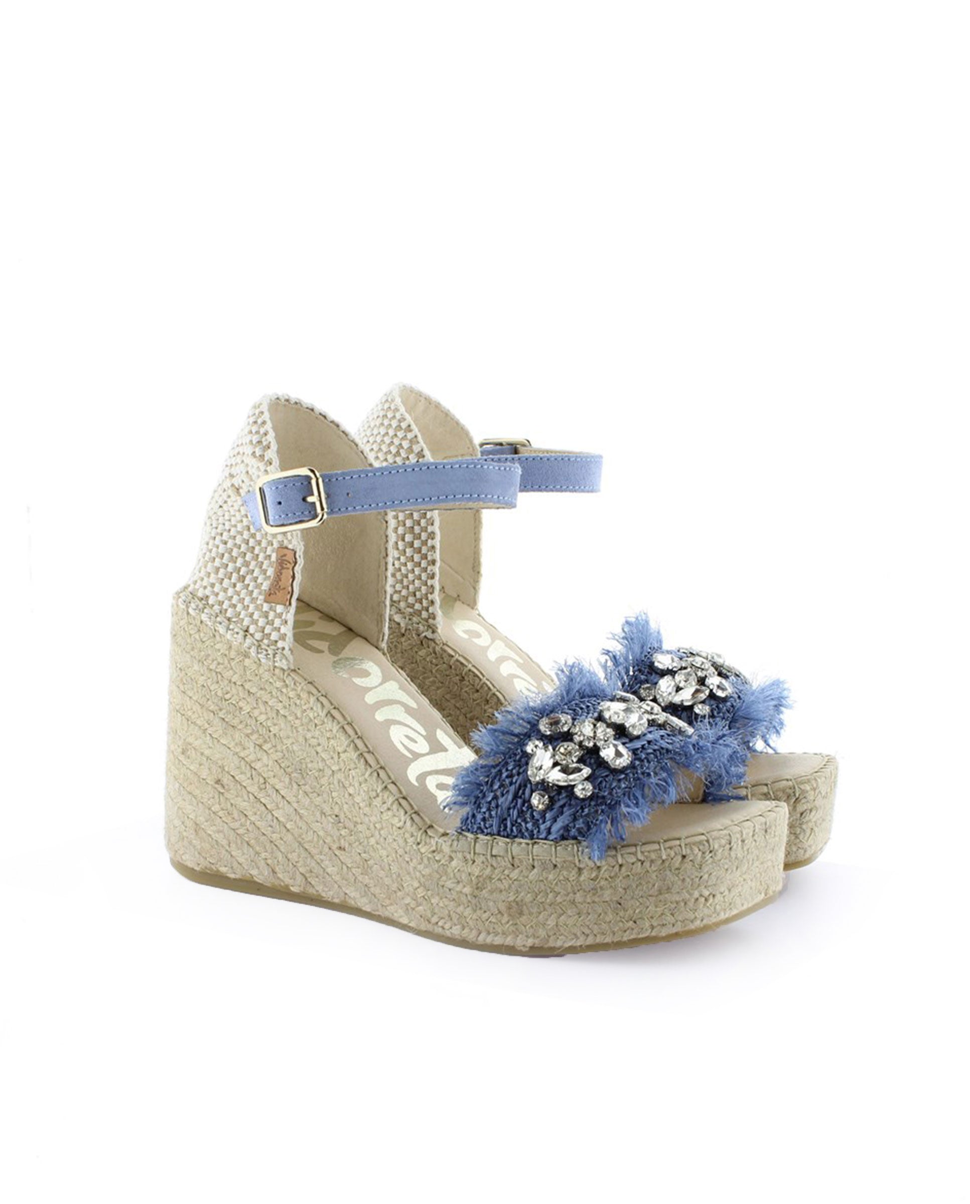 Sandalia en rafia cristal jeans Monet