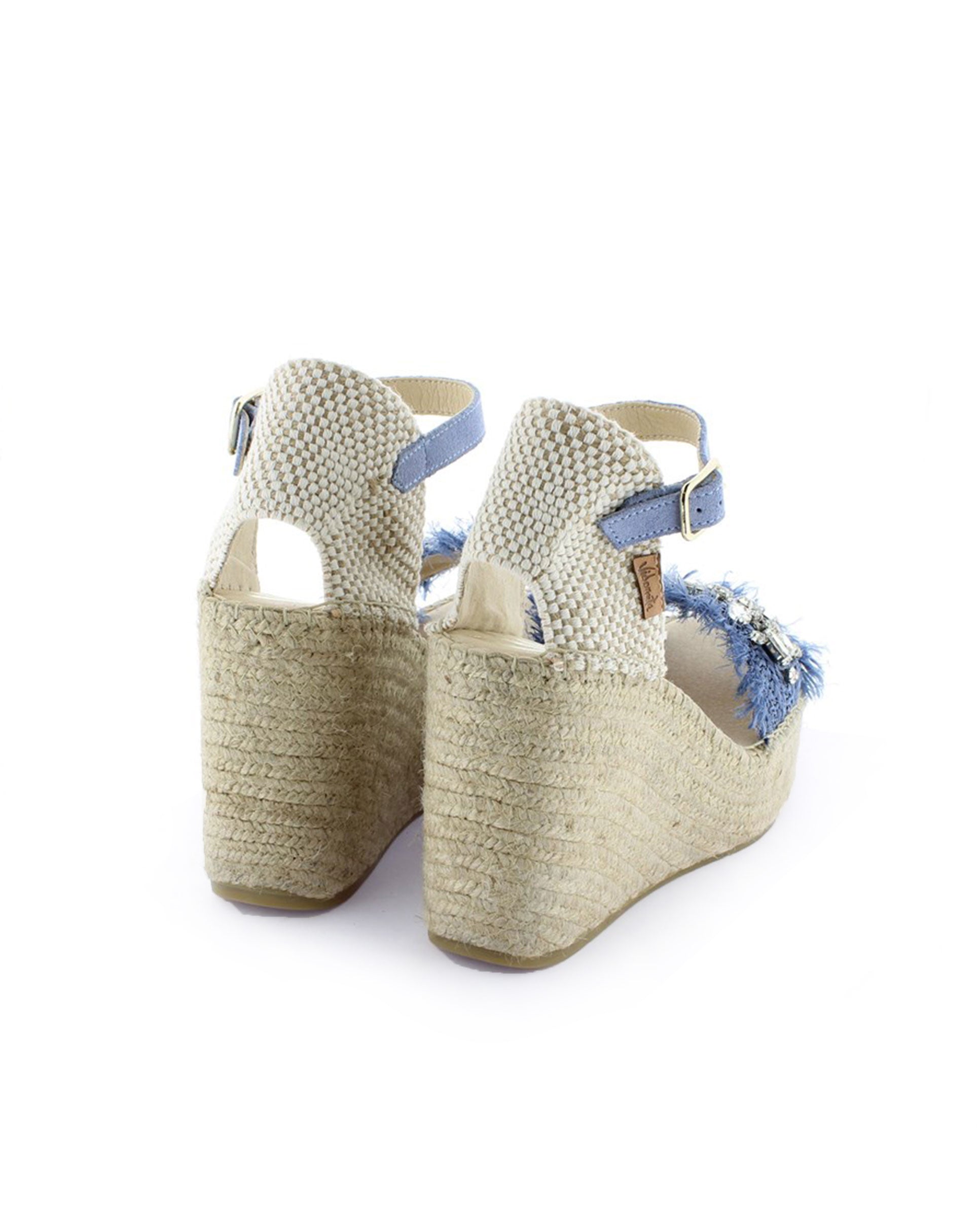 Sandalia en rafia cristal jeans Monet