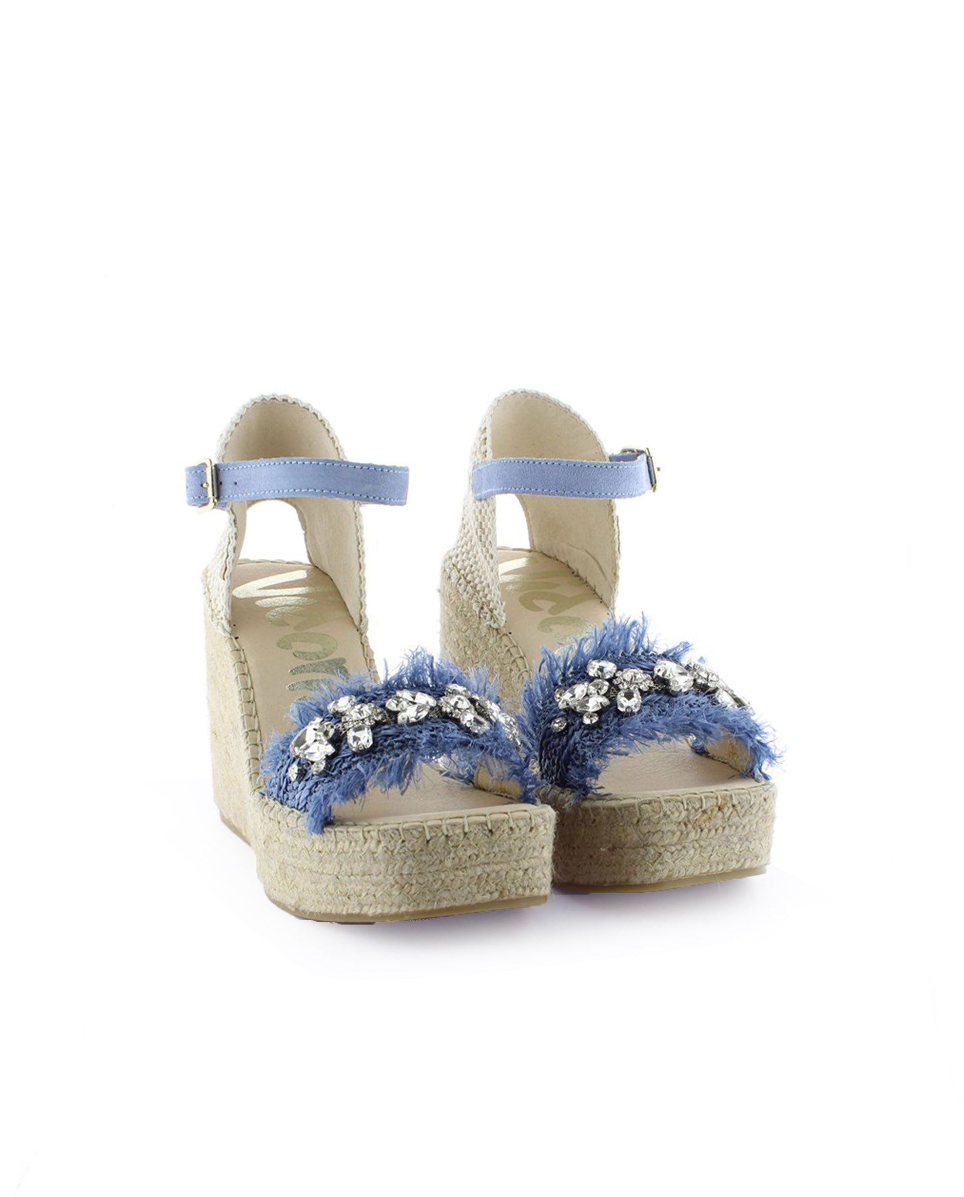 Sandalia en rafia cristal jeans Monet
