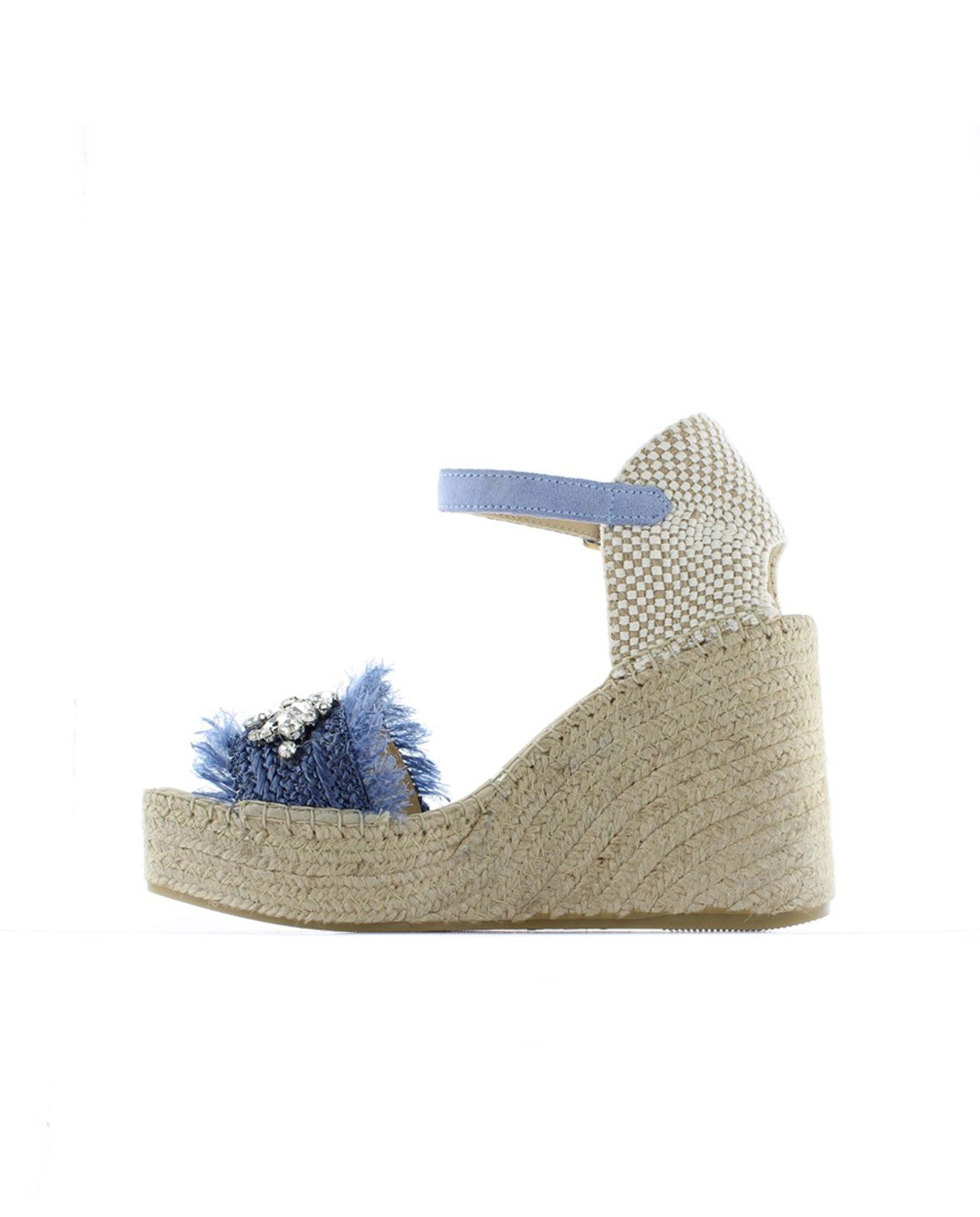 Sandalia en rafia cristal jeans Monet