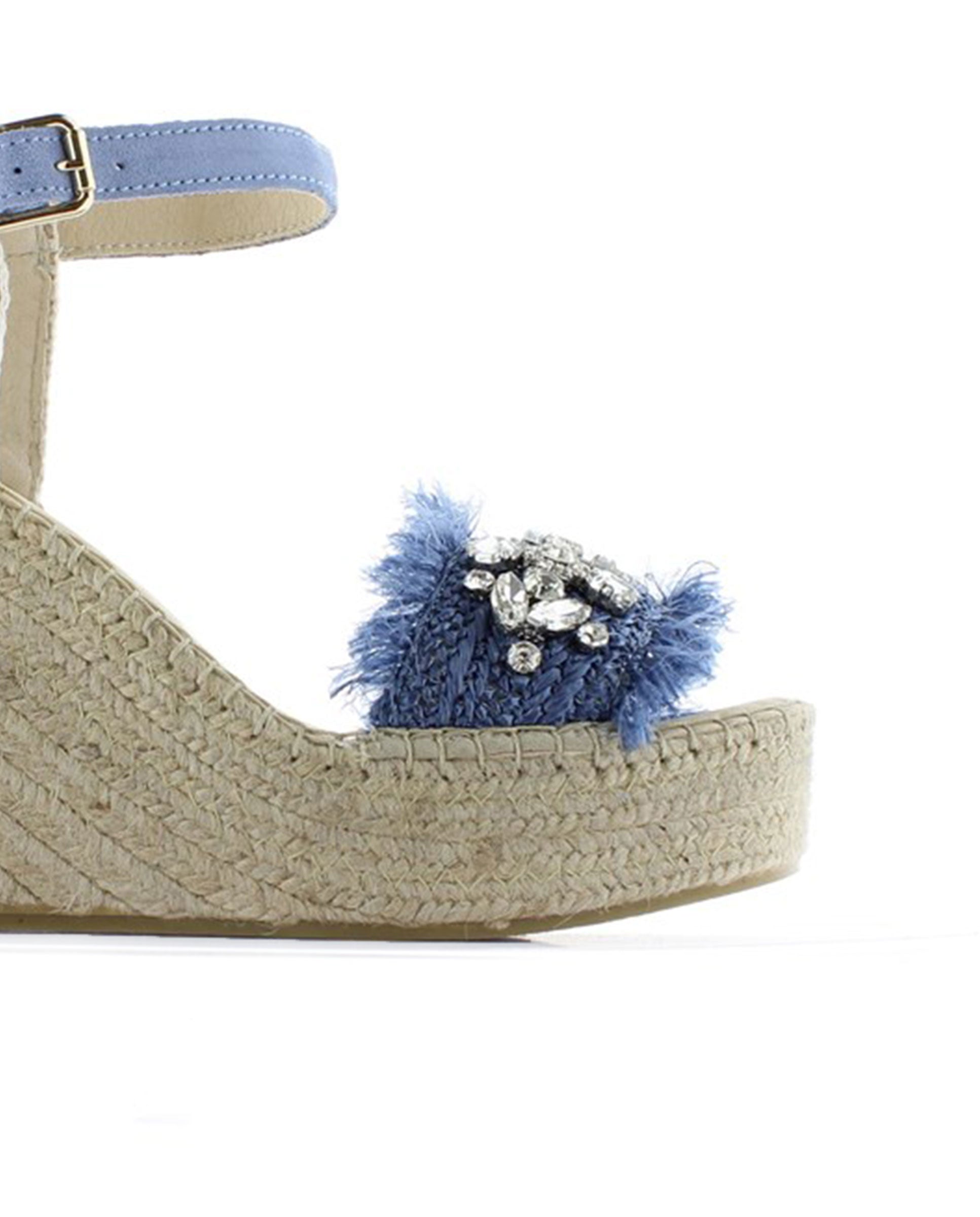 Sandalia en rafia cristal jeans Monet