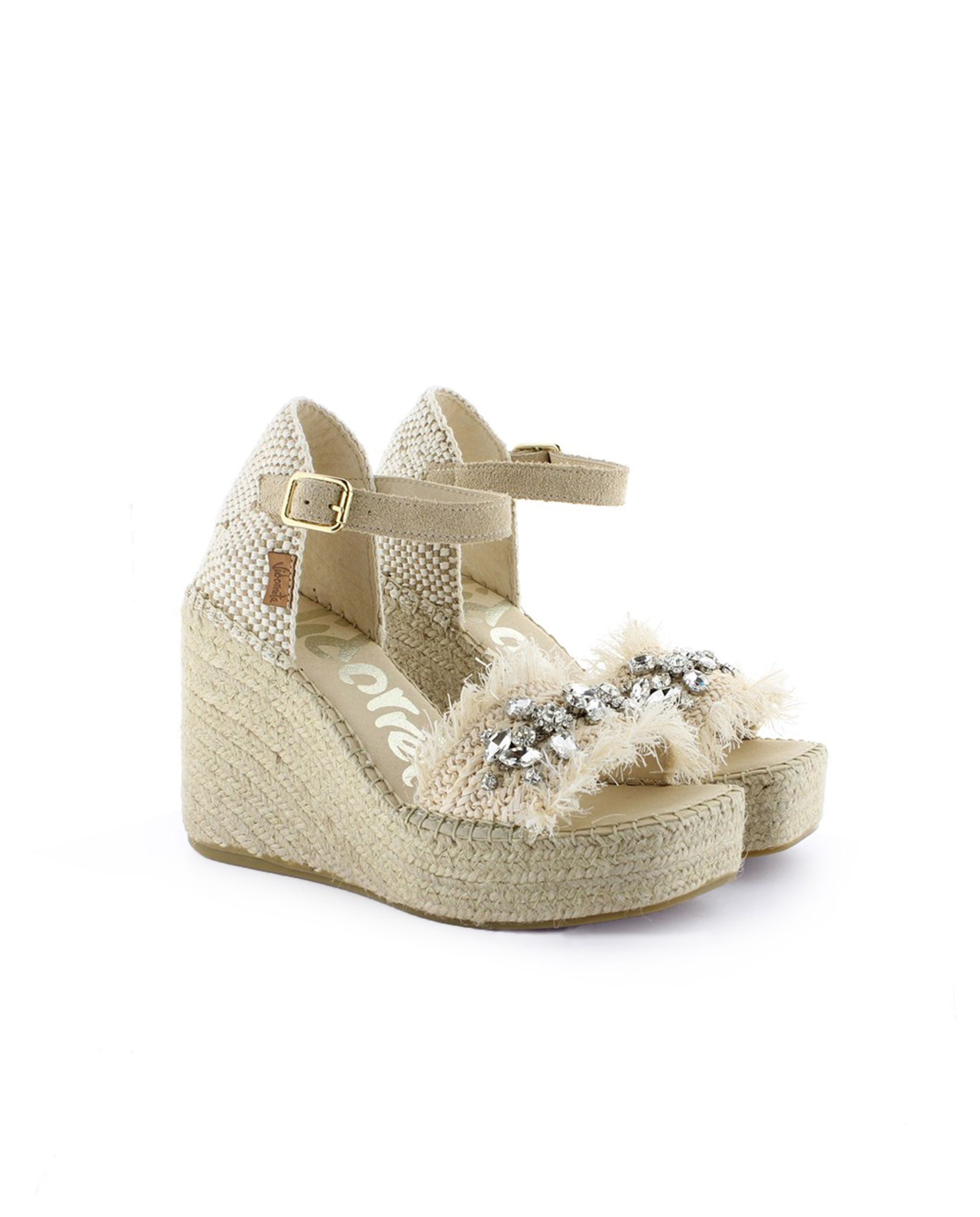 Sandalia en rafia cristal crudo Monet