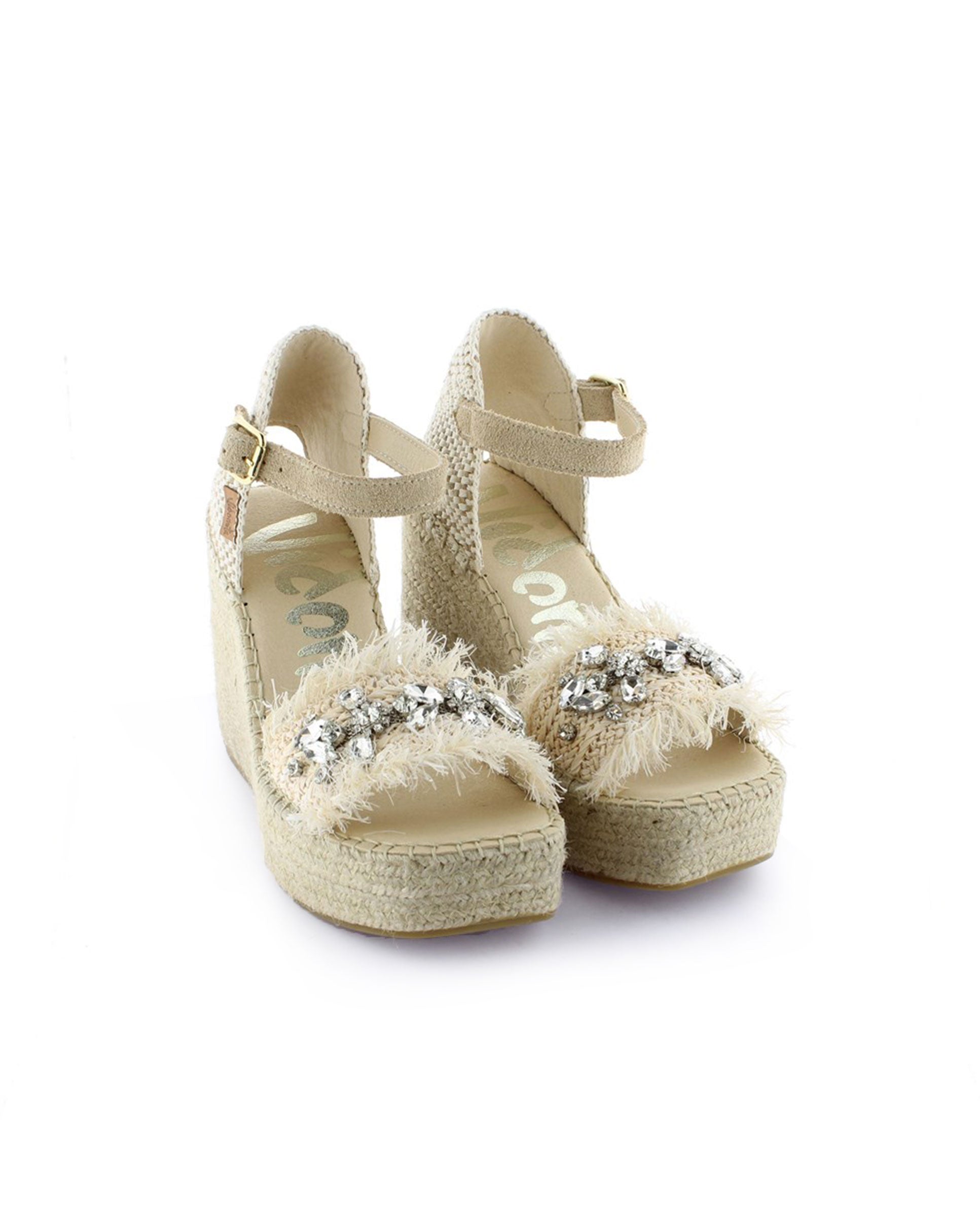 Sandalia en rafia cristal crudo Monet