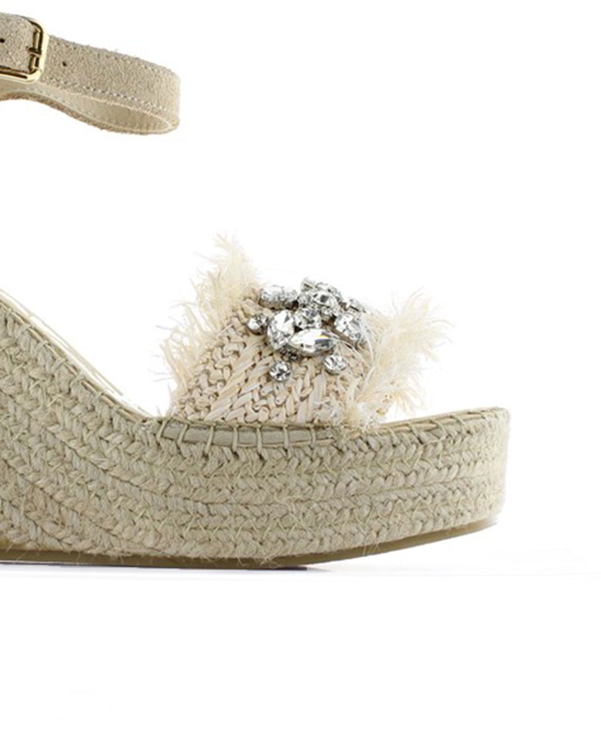 Sandalia en rafia cristal crudo Monet