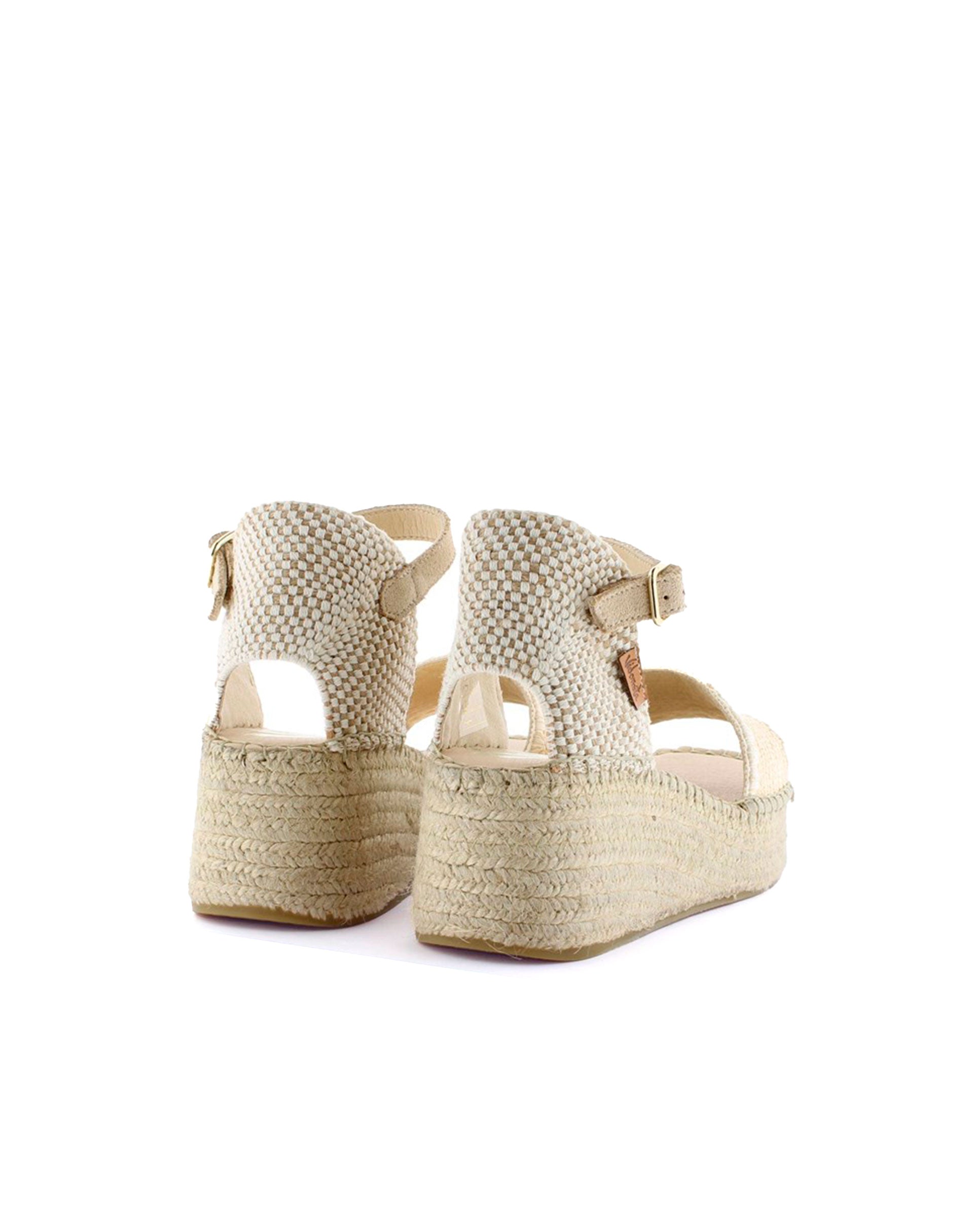 Sandalia en rafia elástica crudo Vinci