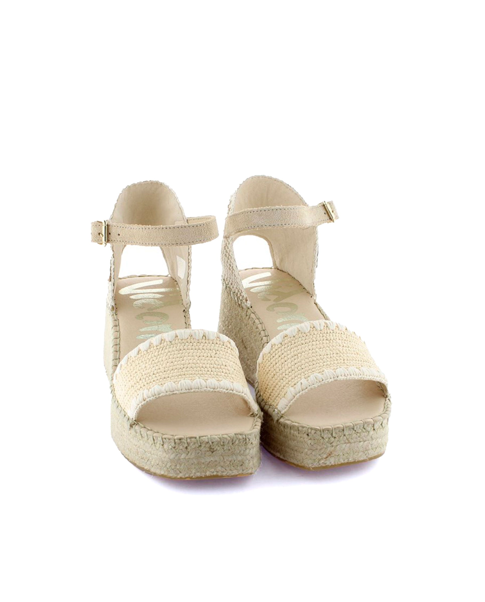 Sandalia en rafia elástica crudo Vinci